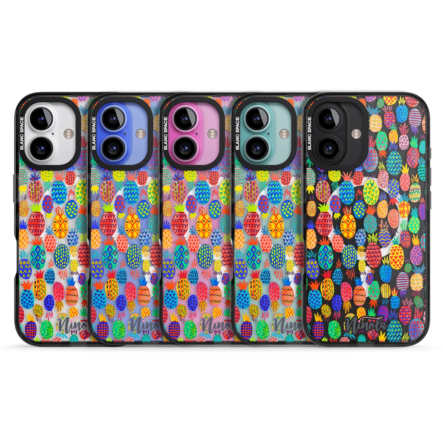 iPhone 16 Pro Max Cute Pineapples Black Impact Phone Case