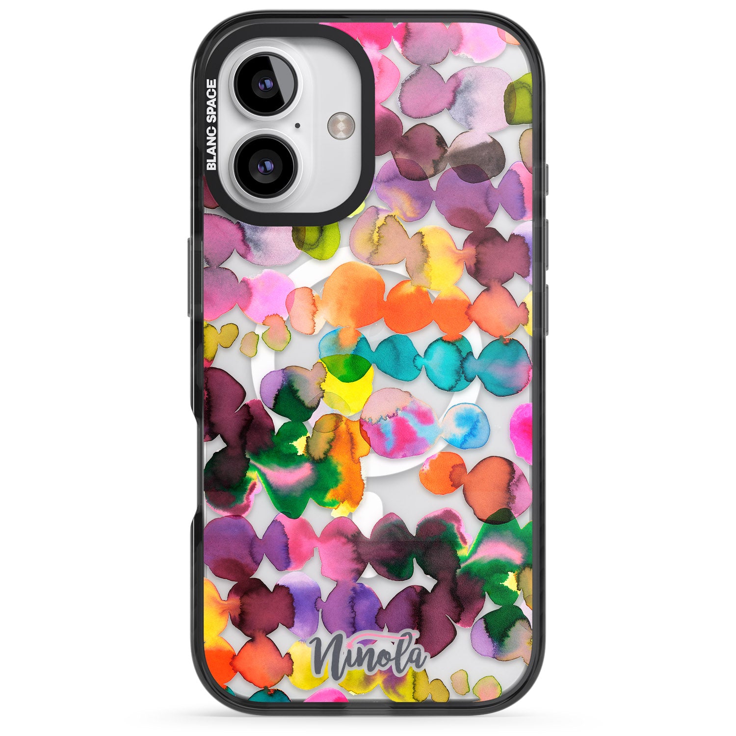 iPhone 16 Pro Max Ink Bleeding Dots Black Impact Phone Case