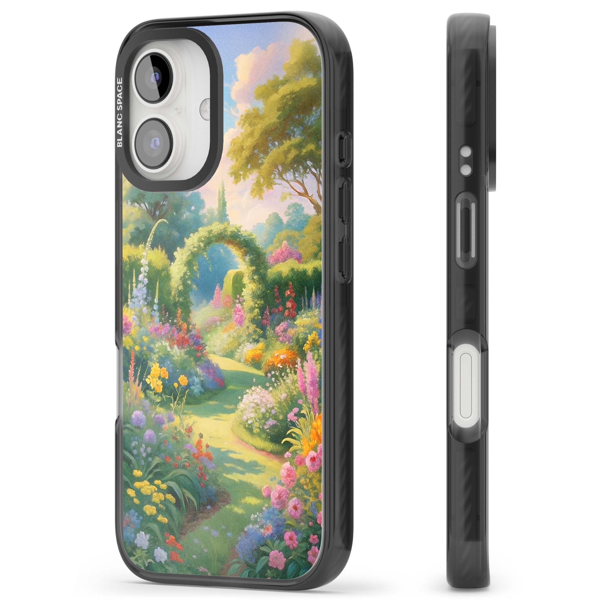 The Painter's Garden floral iPhone case | Black Impact Magsafe case for iPhone 16, iPhone 16 Plus