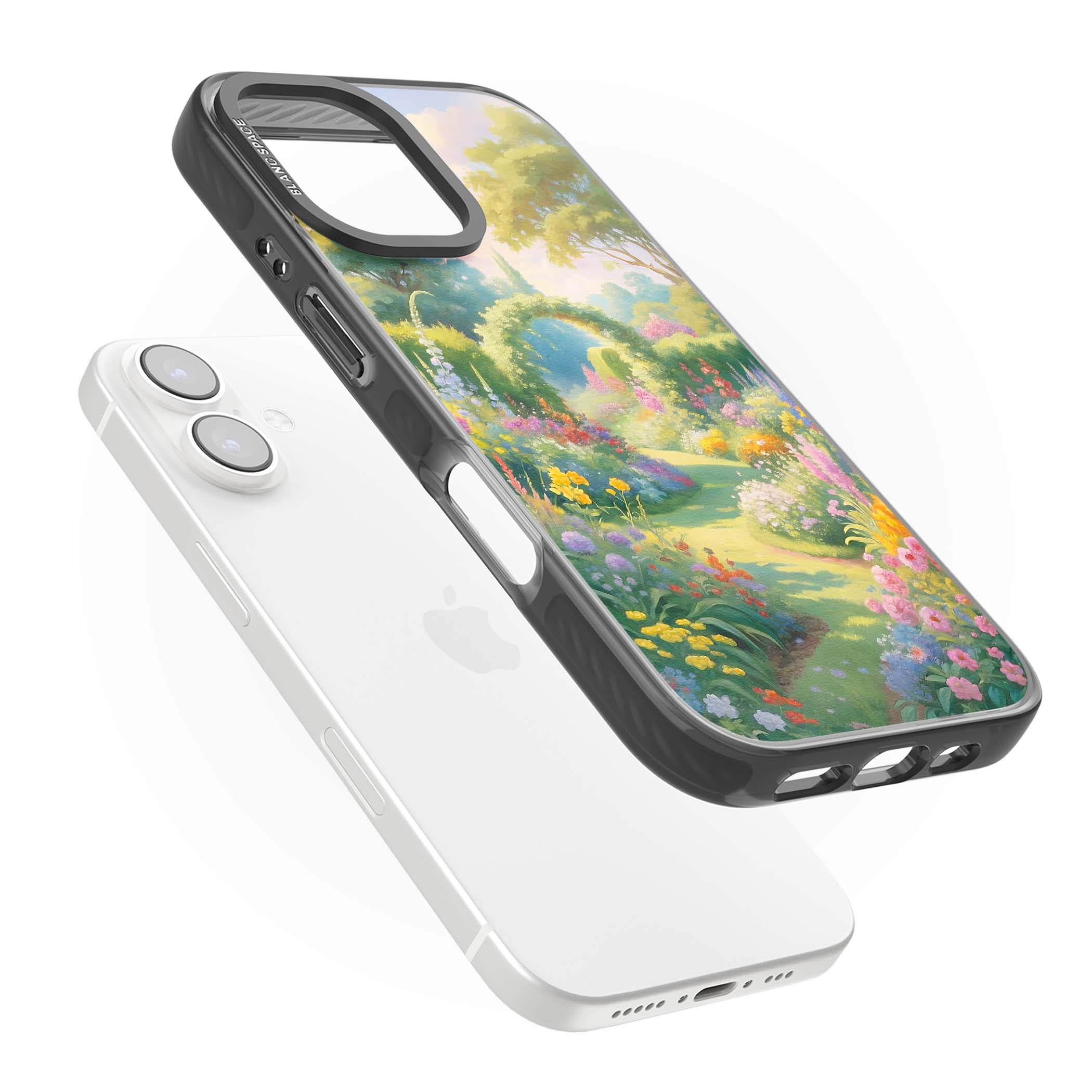 The Painter's Garden floral iPhone case | Black Impact Magsafe case for iPhone 16, iPhone 16 Plus