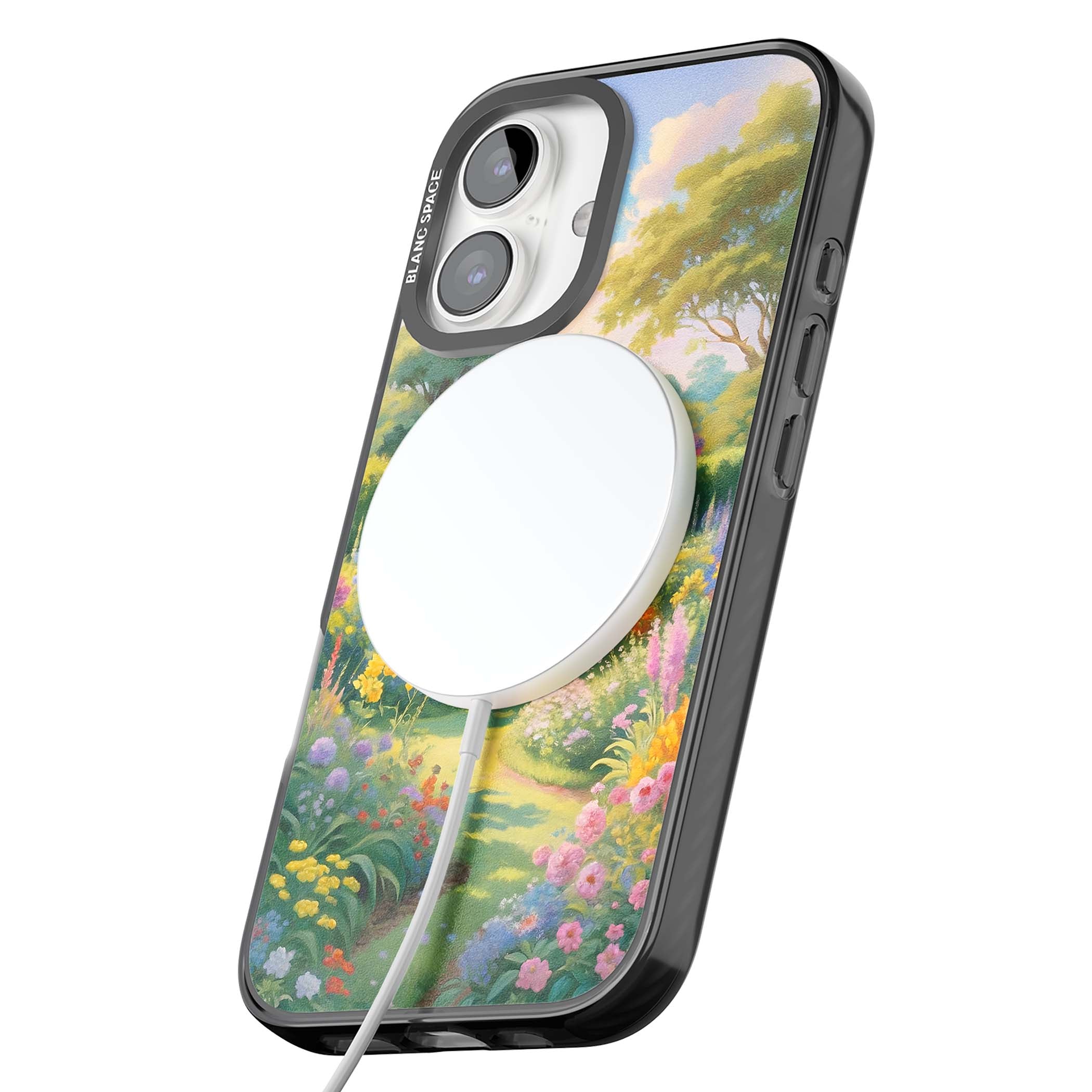 The Painter's Garden floral iPhone case | Black Impact Magsafe case for iPhone 16, iPhone 16 Plus