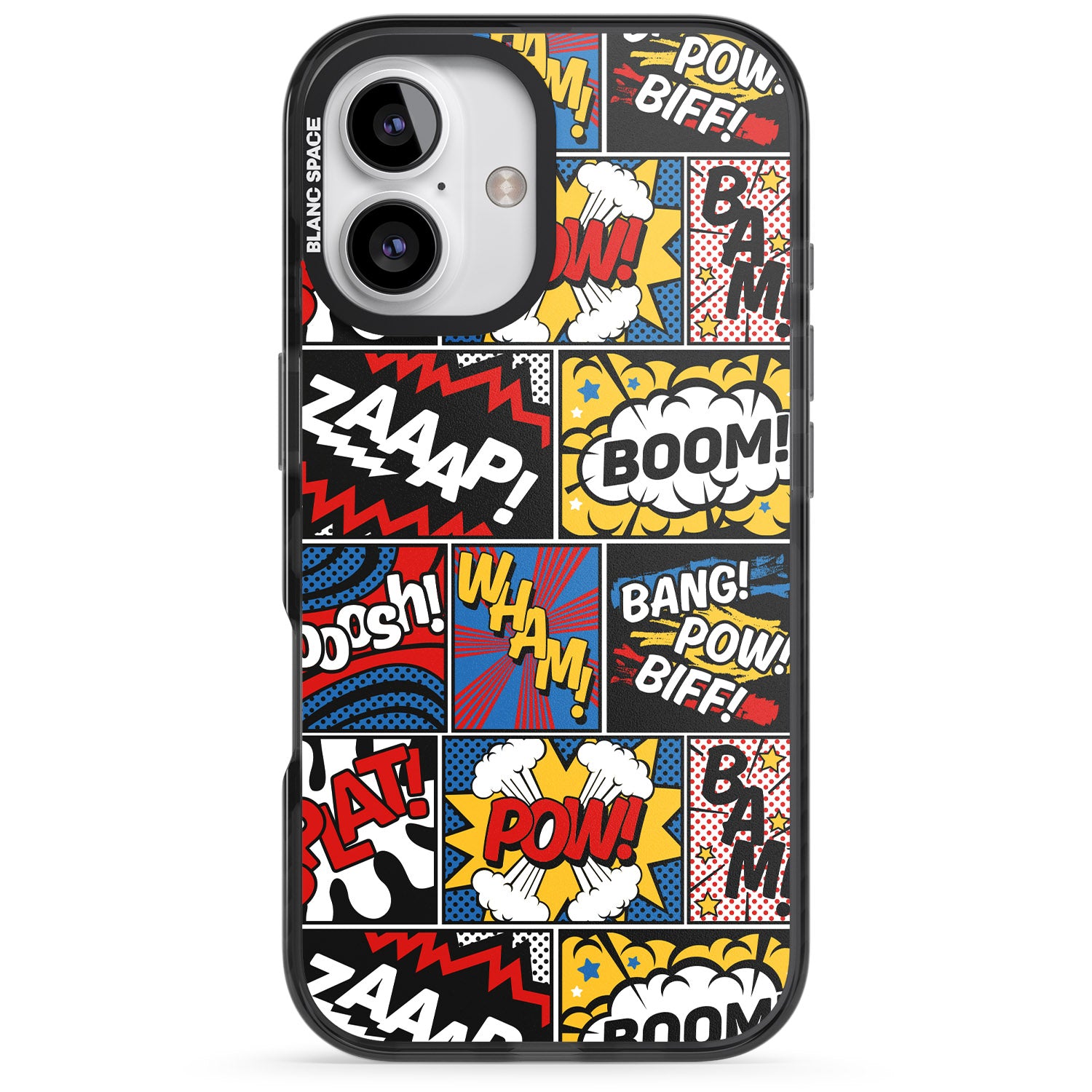 iPhone 16 Pro Max Onomatopoeia Black Impact Phone Case