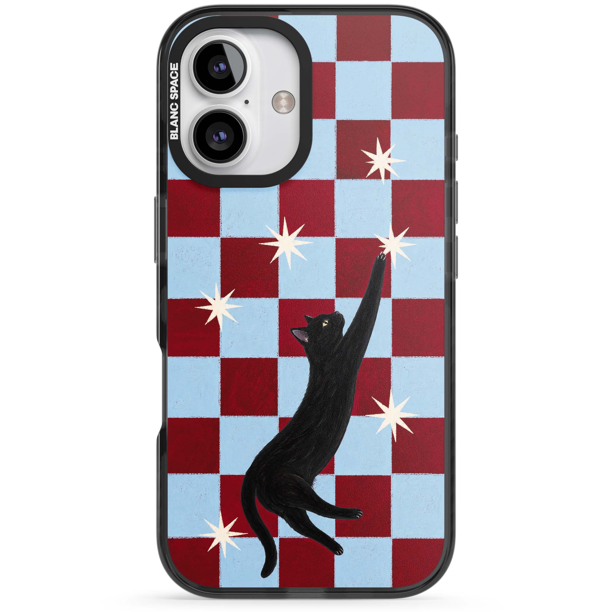 Starlit Kitty animals iPhone case | Black Impact case for iPhone 16, iPhone 16 Plus