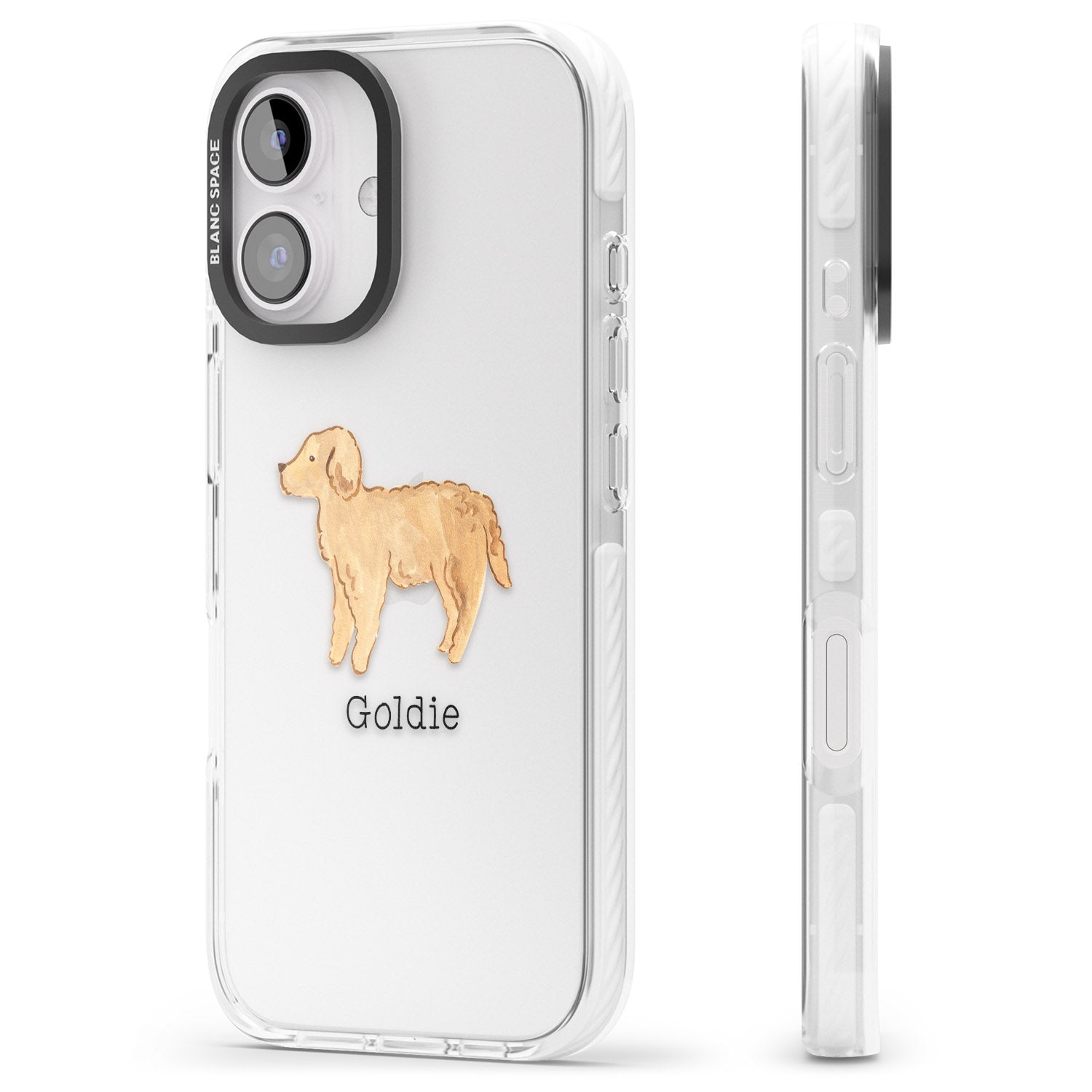 iPhone 16 Pro Max Personalised Hand Painted Goldendoodle Black Impact Phone Case