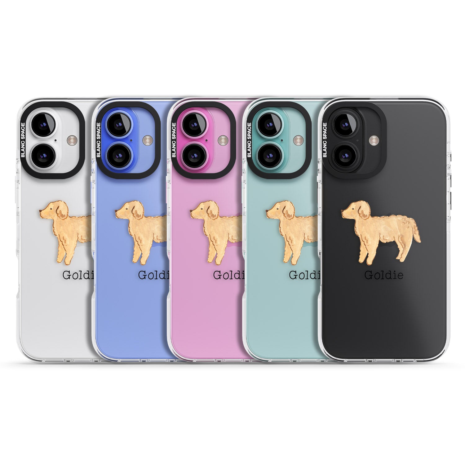 iPhone 16 Pro Max Personalised Hand Painted Goldendoodle Black Impact Phone Case