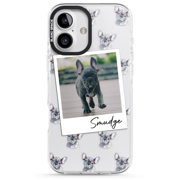 Personalised Grey French Bulldog Instant Camera Photo