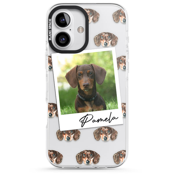 Personalised Brown Dachshund Instant Camera Photo