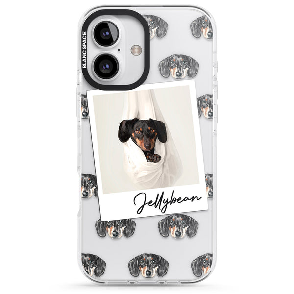 Personalised Black Dachshund Instant Camera Photo