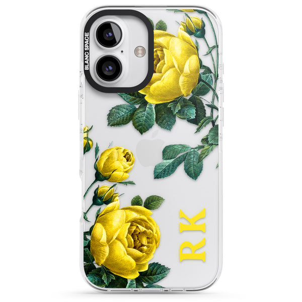 Personalised Vintage Floral Yellow Roses