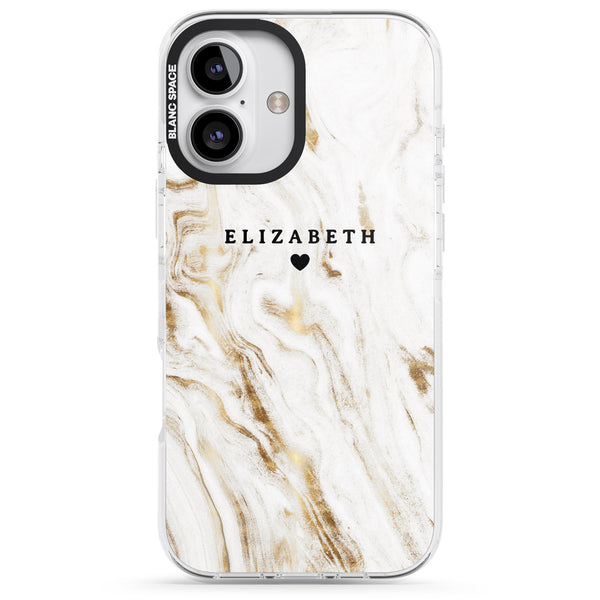 Personalised White Gilded Marble