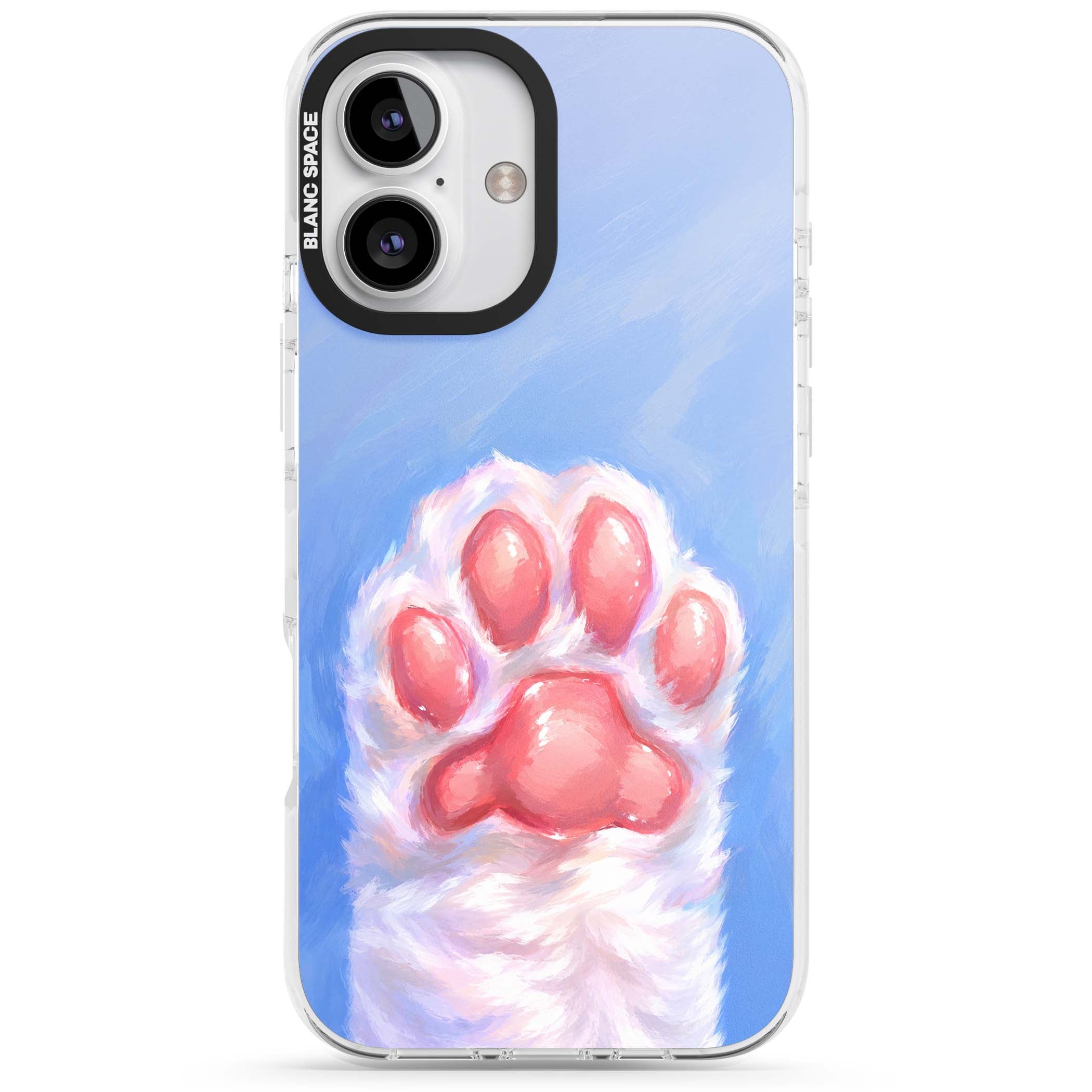 Soft White Paw cute iPhone case | Clear Impact case for iPhone 16, iPhone 16 Plus