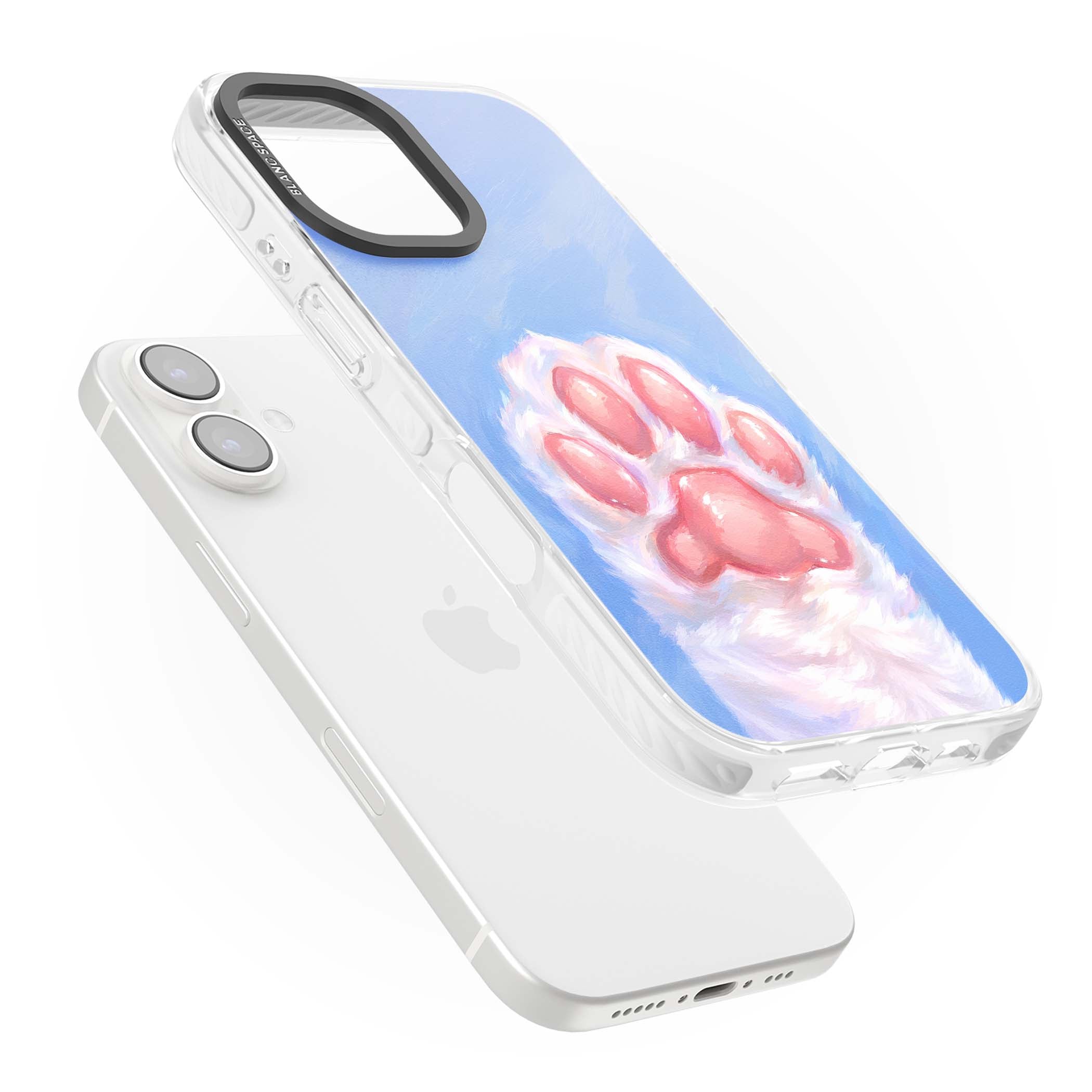 Soft White Paw cute iPhone case | Clear Impact case for iPhone 16, iPhone 16 Plus