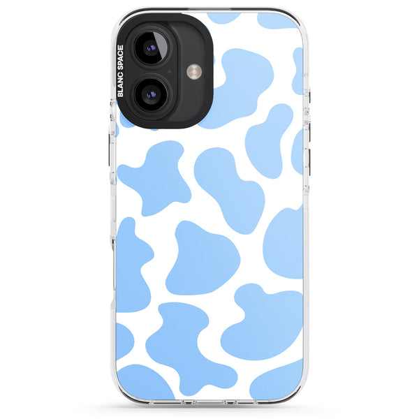 Blue And White Cow Print