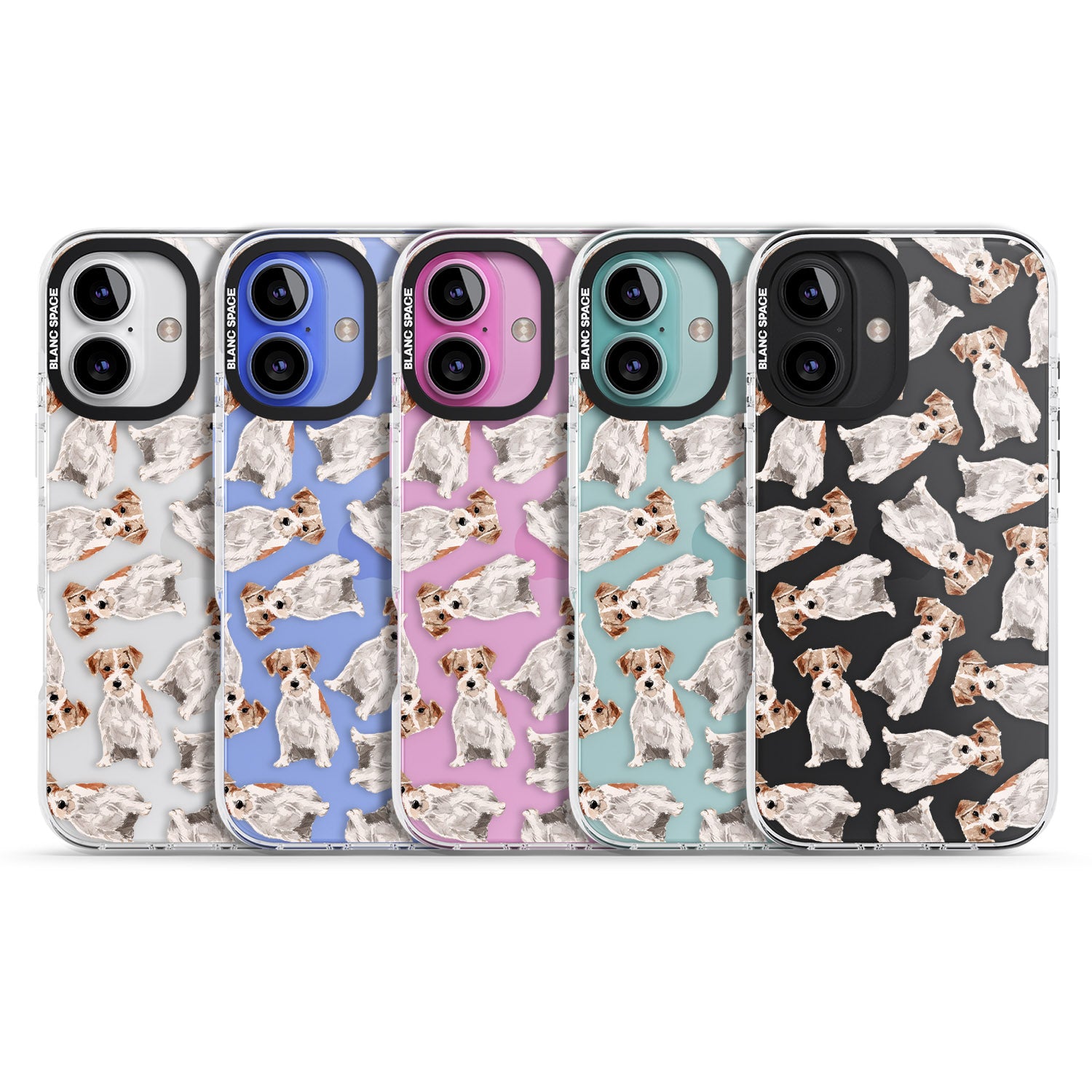 iPhone 16 Pro Max Wirehaired Jack Russell Watercolour Dog Pattern Black Impact Phone Case