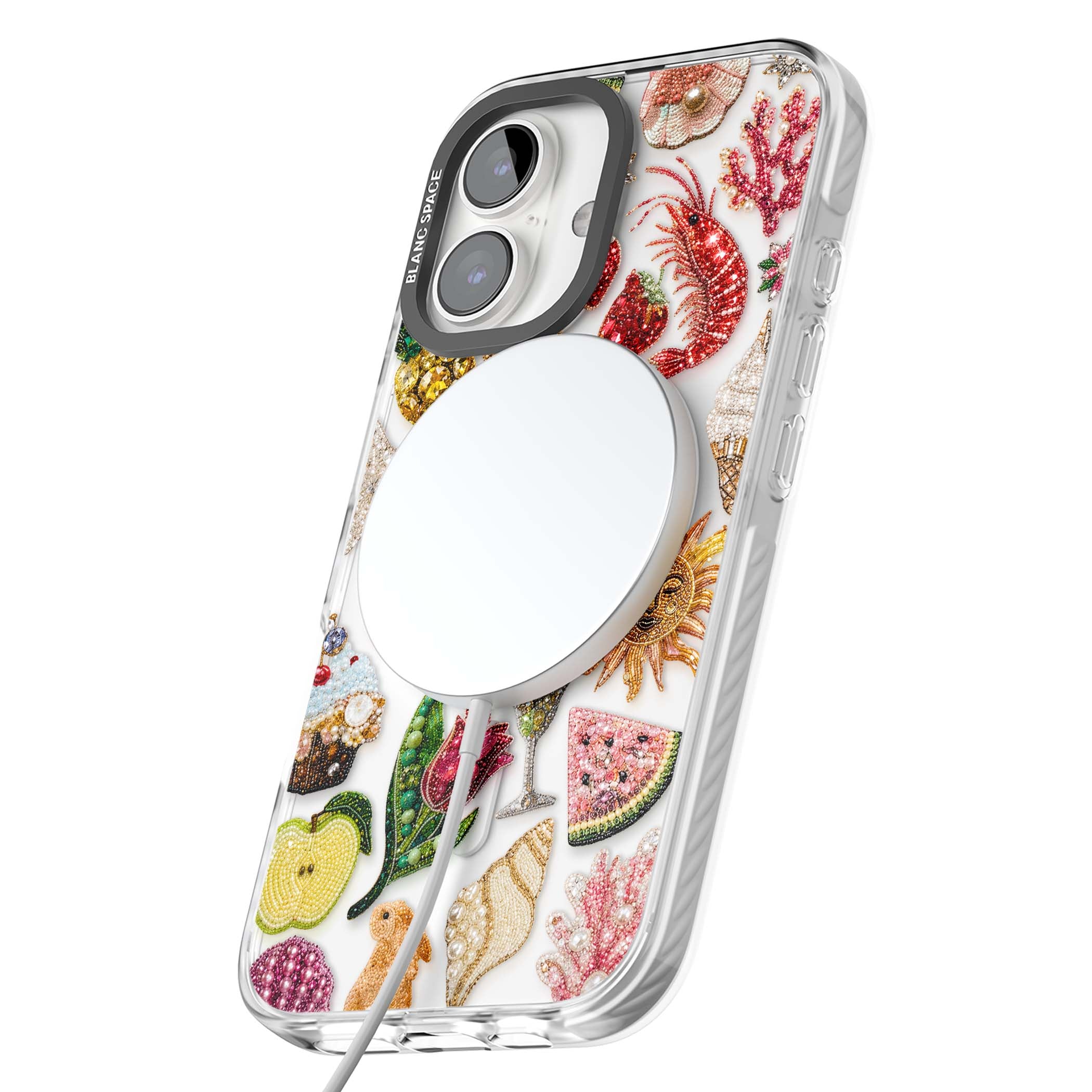 Beaded Riviera coquette iPhone case | Impact Magsafe case for iPhone 16, iPhone 16 Plus