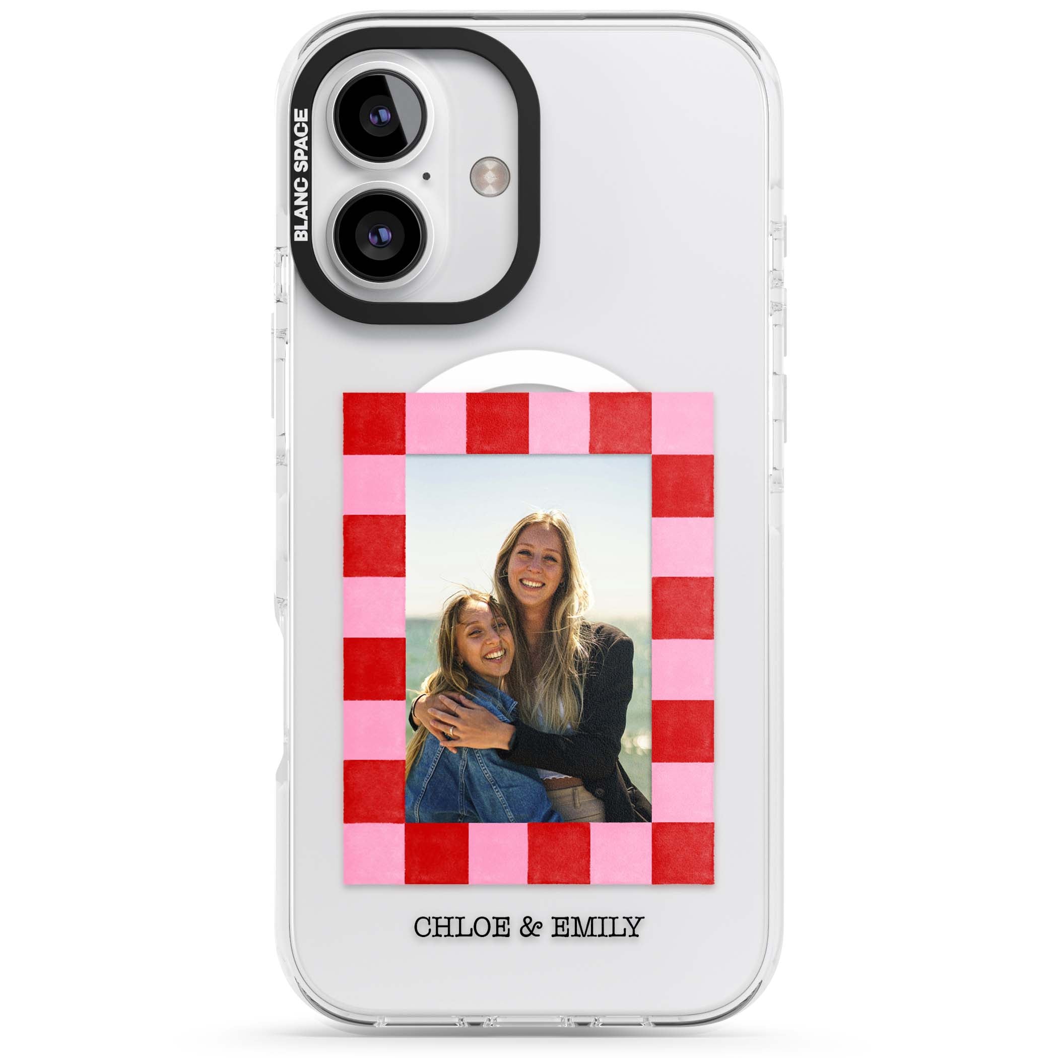 Bubblegum Check Photo for her iPhone case | Impact Magsafe case for iPhone 16, iPhone 16 Plus