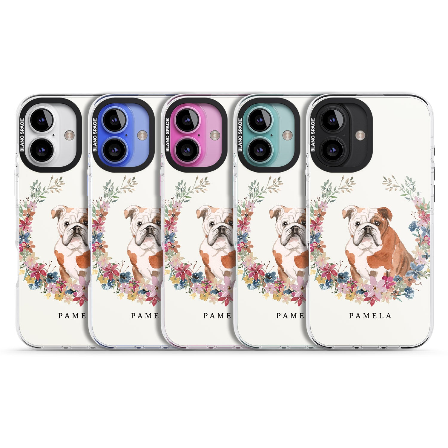 iPhone 16 Pro Max Personalised English Bulldog - Watercolour Dog Portrait Black Impact Phone Case