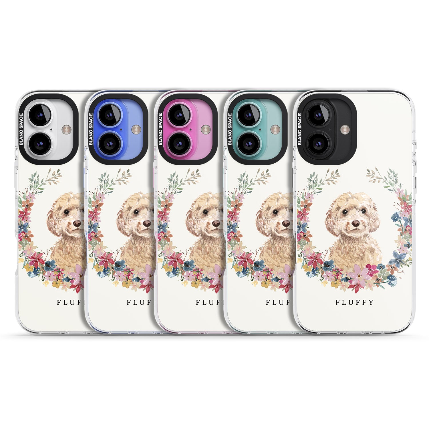 iPhone 16 Pro Max Personalised Champagne Cockapoo - Watercolour Dog Portrait Black Impact Phone Case