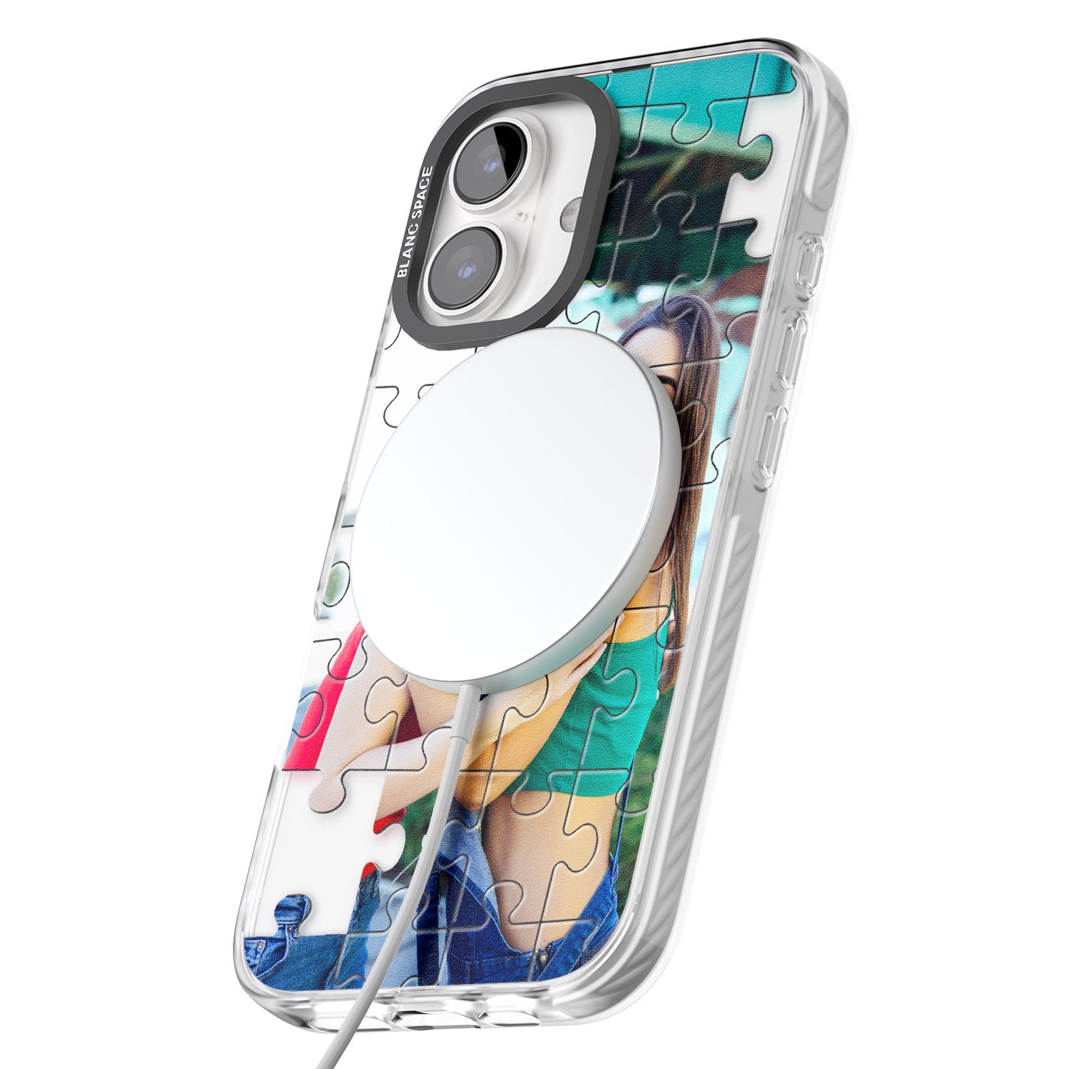 iPhone 16 Pro Max Personalised Jigsaw Puzzle Photo Black Impact Phone Case