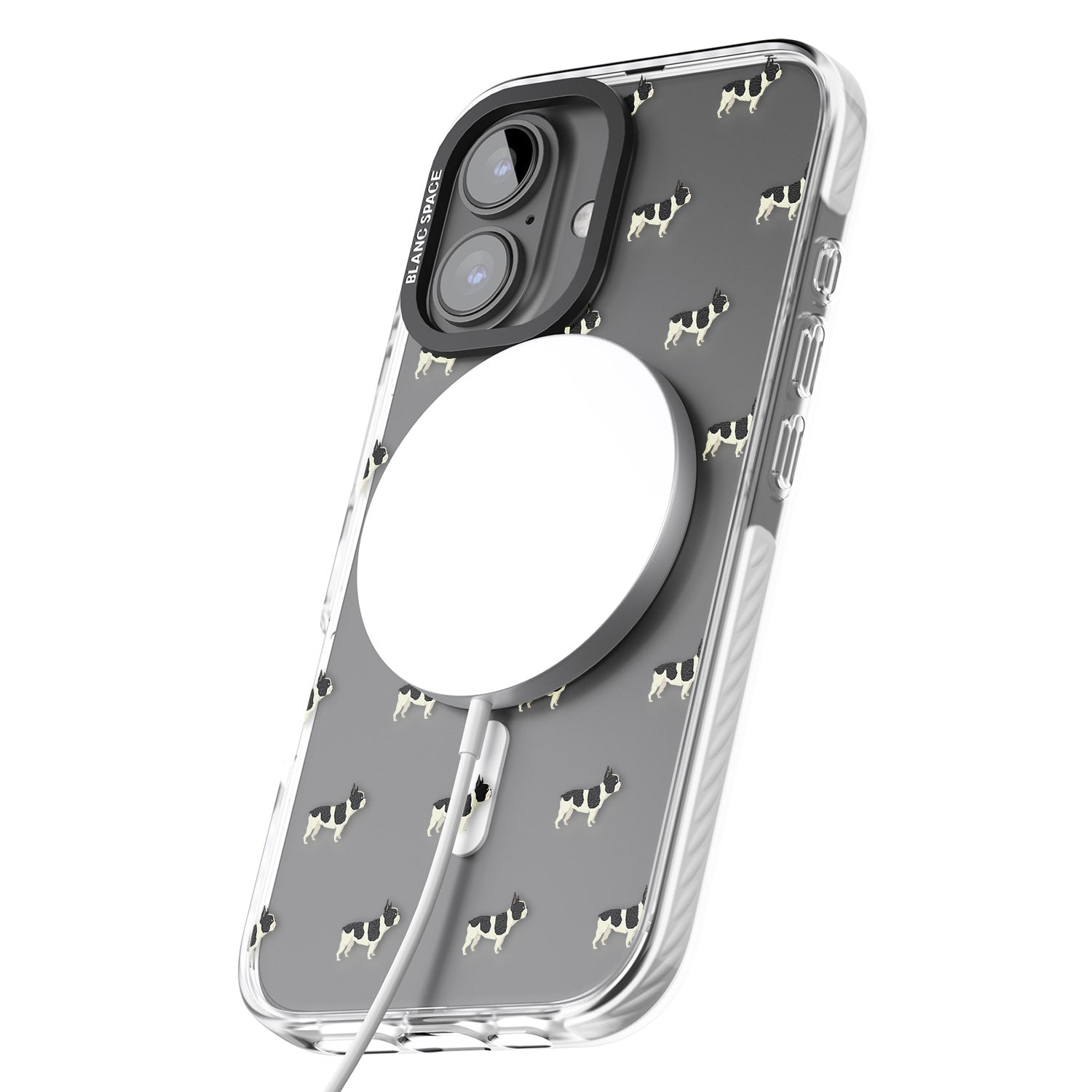 iPhone 16 Pro Max French Bulldog Dog Pattern Clear Black Impact Phone Case