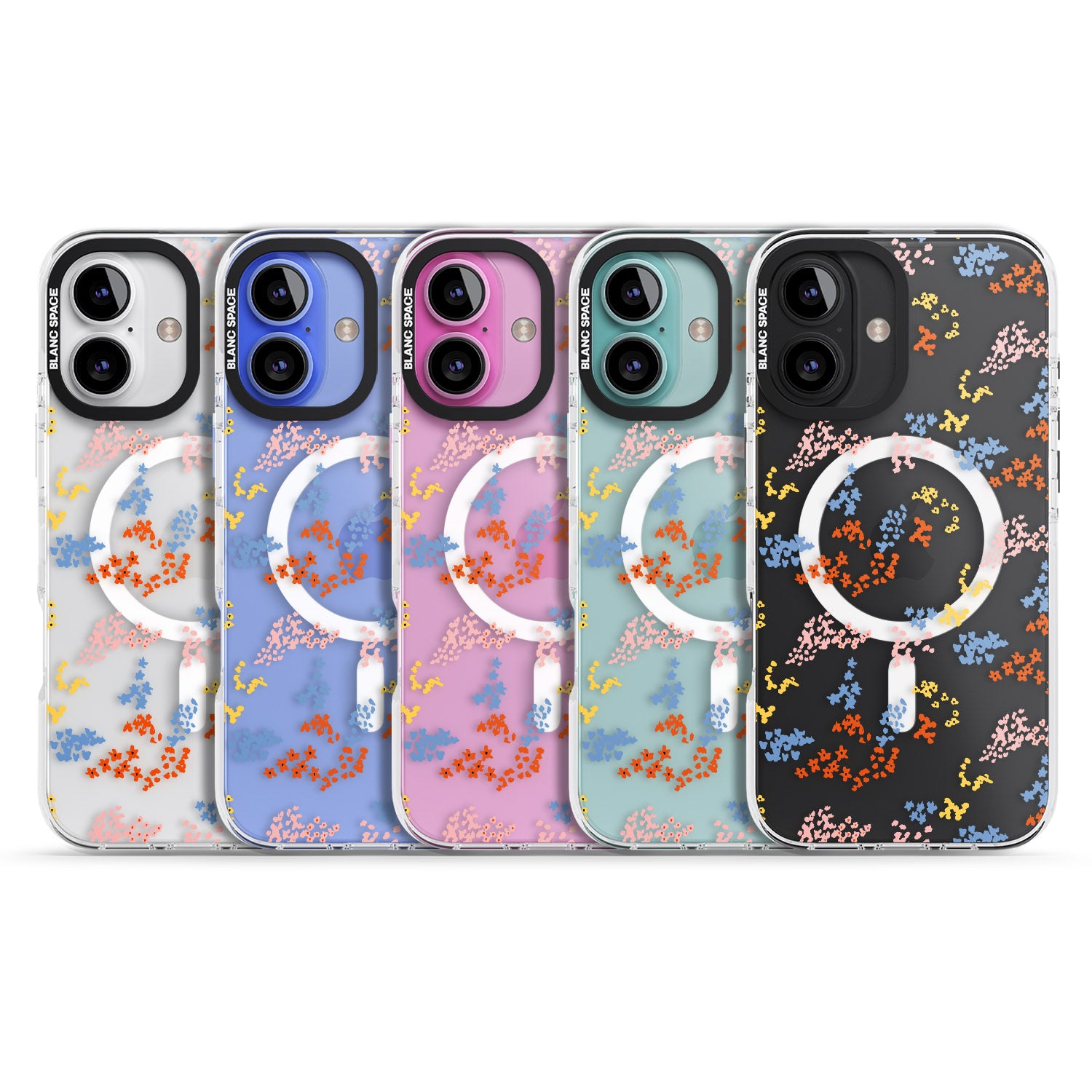 iPhone 16 Pro Max Small Flower Mix: Transparent Black Impact Phone Case