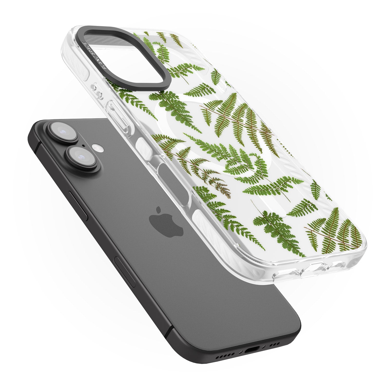 iPhone 16 Pro Max Leafy Ferns Black Impact Phone Case