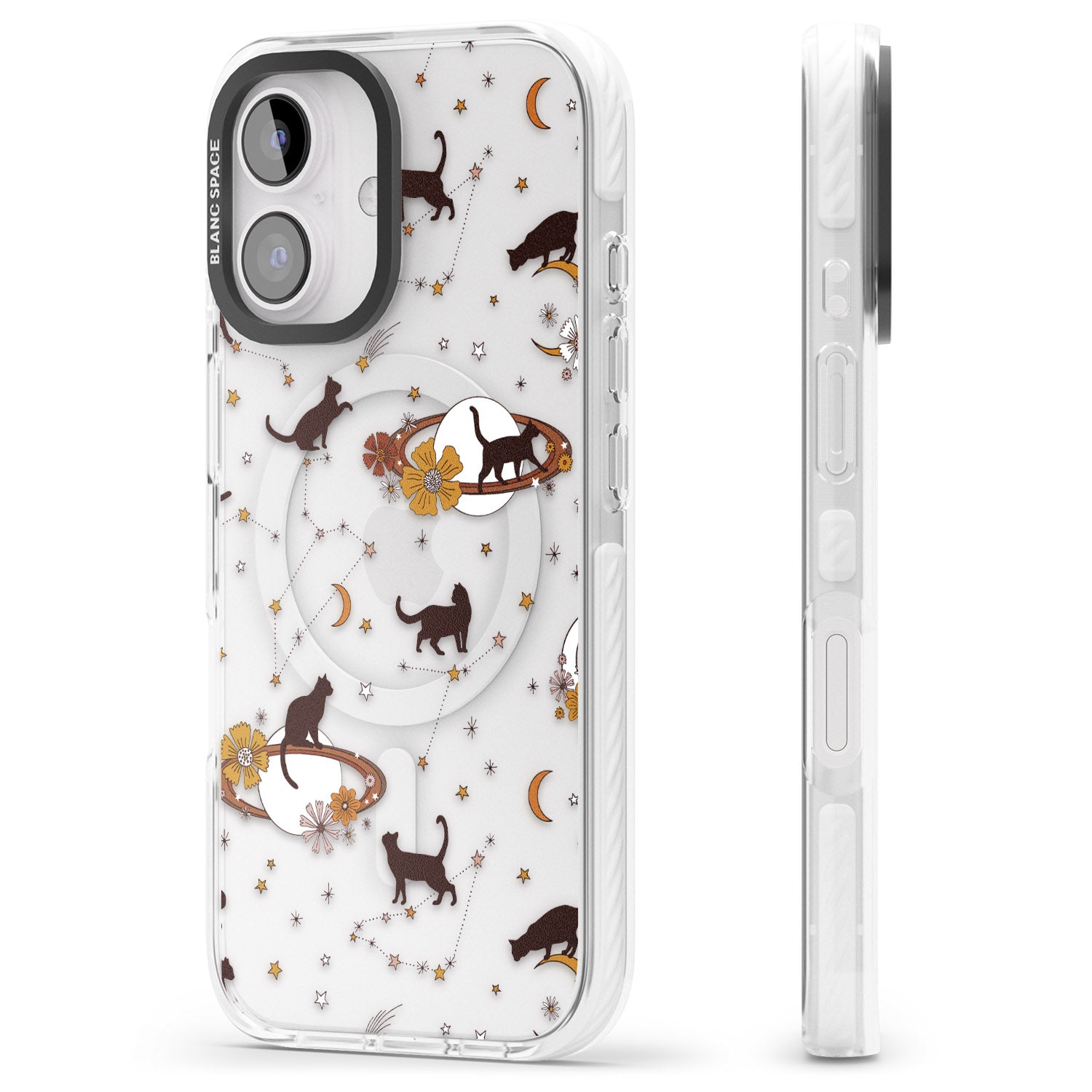 iPhone 16 Pro Max Halloween Cats and Astrology Black Impact Phone Case