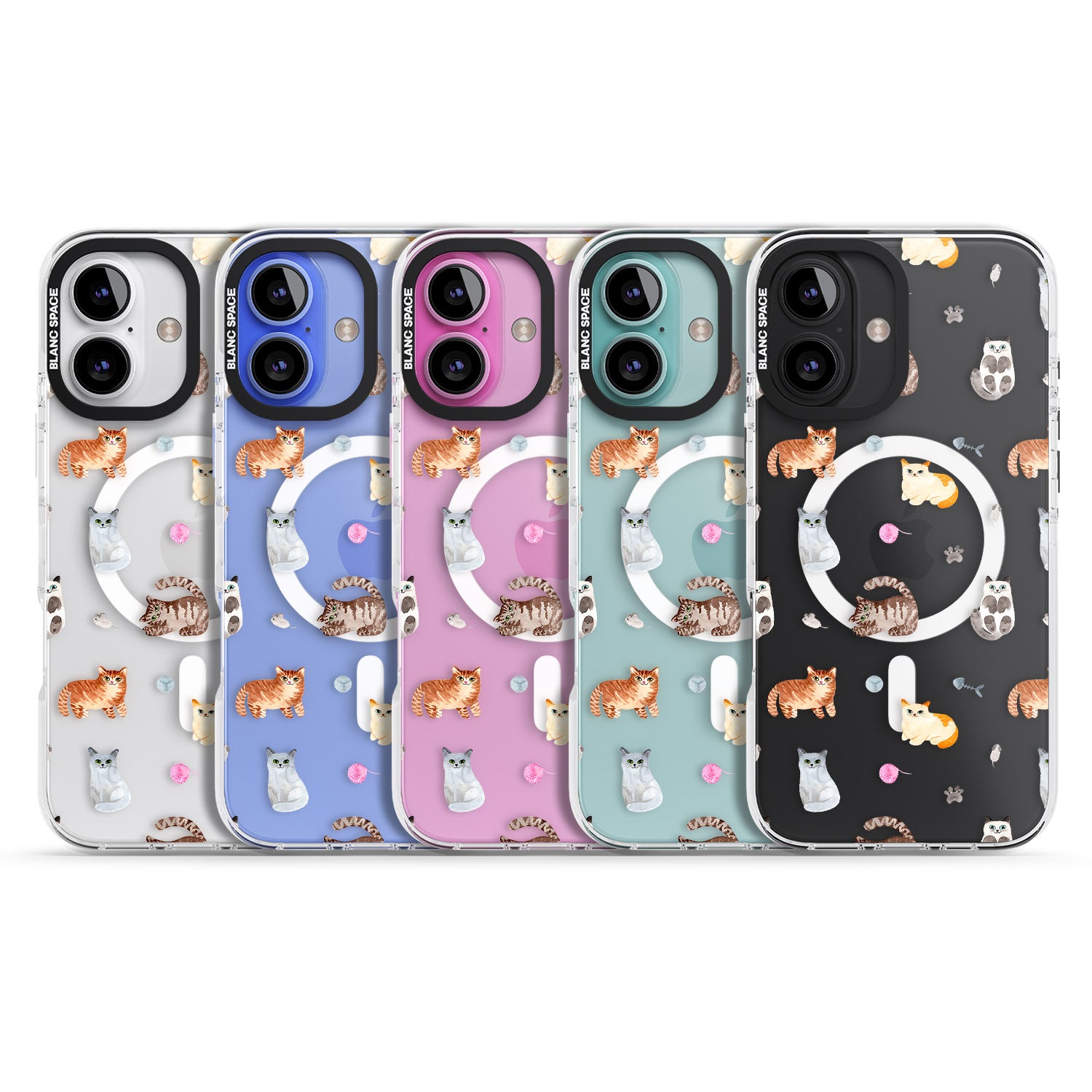 iPhone 16 Pro Max Cats with Toys - Clear Black Impact Phone Case
