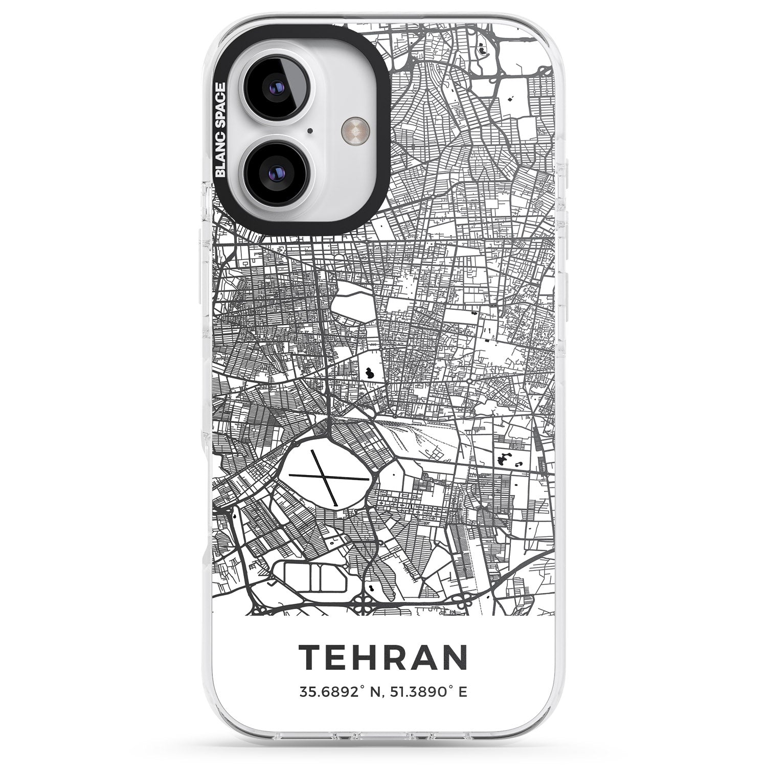 iPhone 16 Pro Max Map of Tehran, Iran Black Impact Phone Case