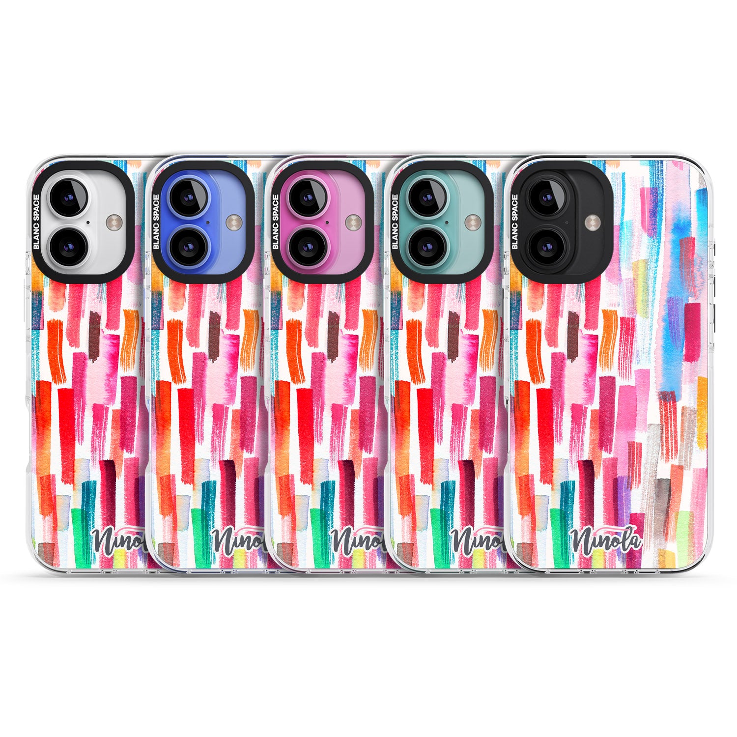 iPhone 16 Pro Max Colorful Brushstrokes Black Impact Phone Case