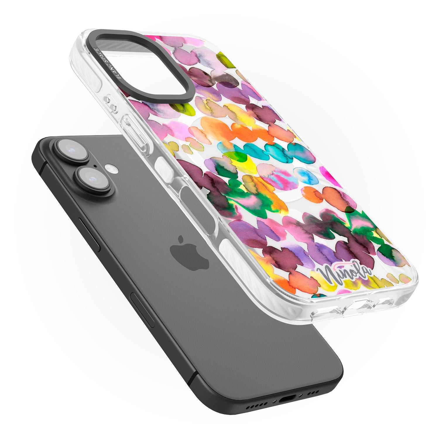 iPhone 16 Pro Max Ink Bleeding Dots Black Impact Phone Case