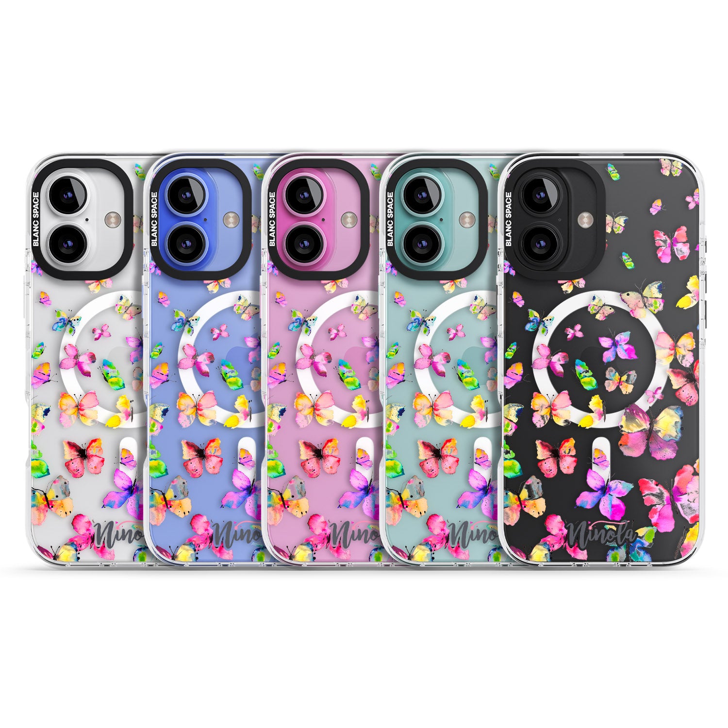 iPhone 16 Pro Max Watercolor Butterflies Black Impact Phone Case