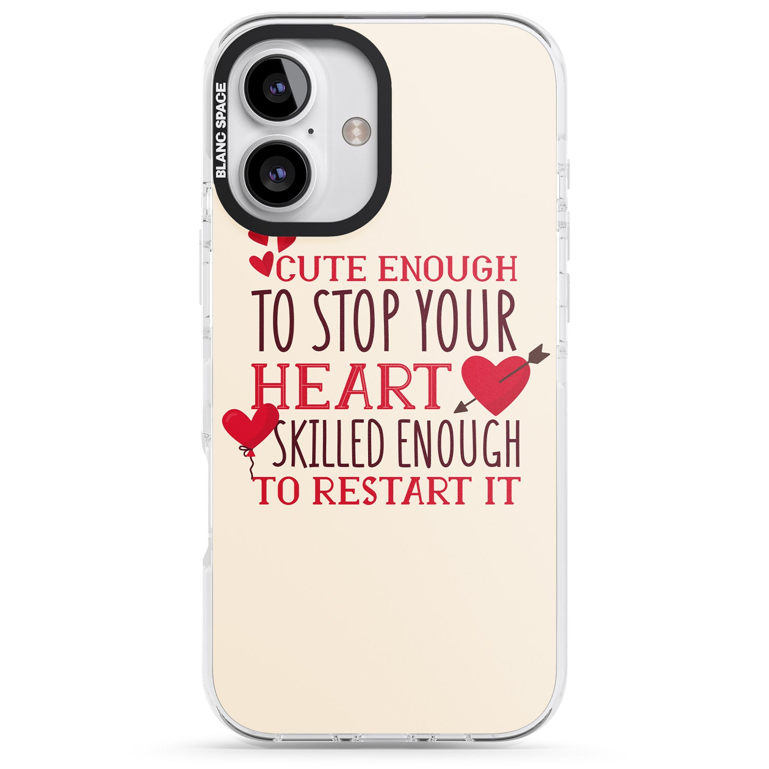 iPhone 16 Pro Max Medical Design Cute Enough to Stop Your Heart Black Impact Phone Case