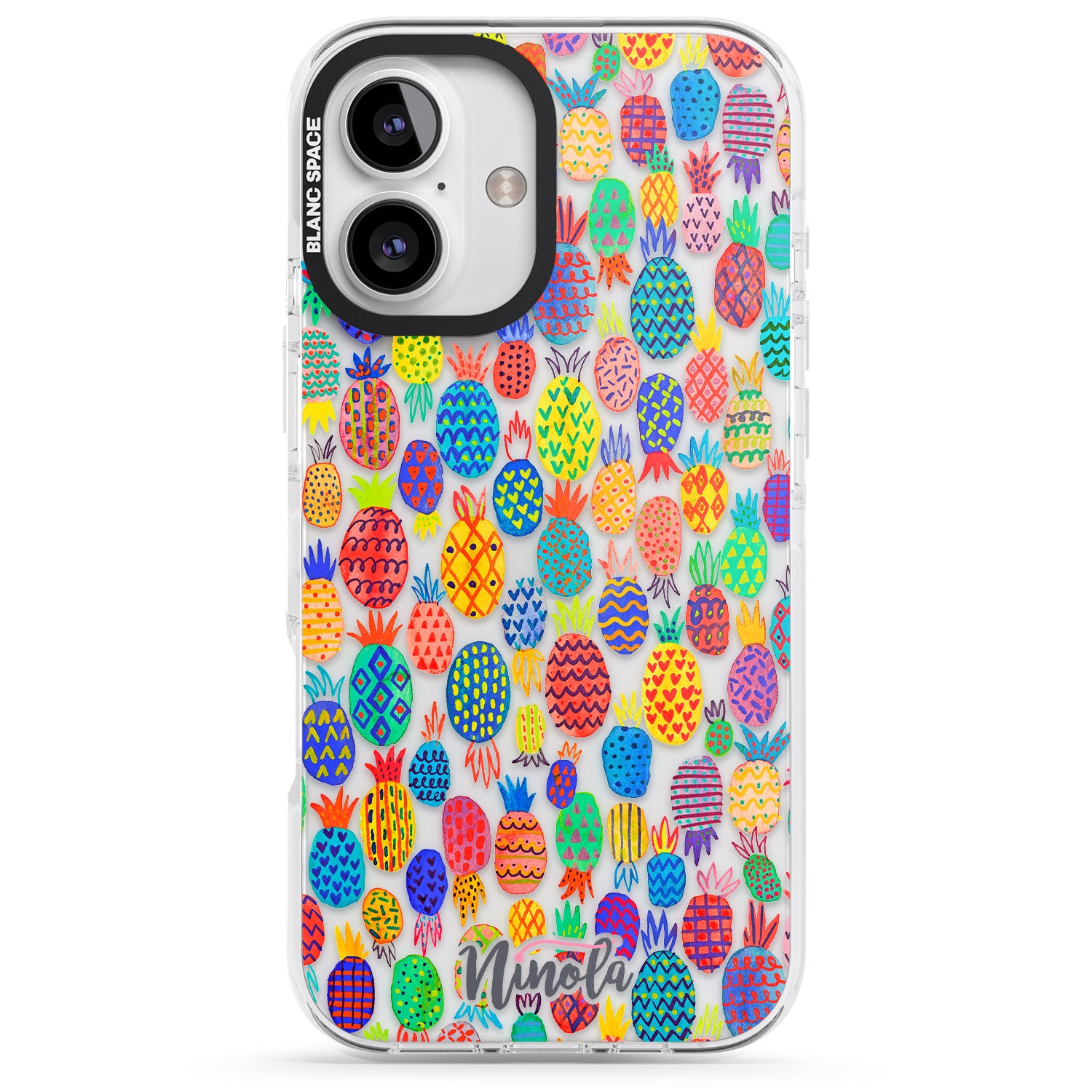 iPhone 16 Pro Max Cute Pineapples Black Impact Phone Case