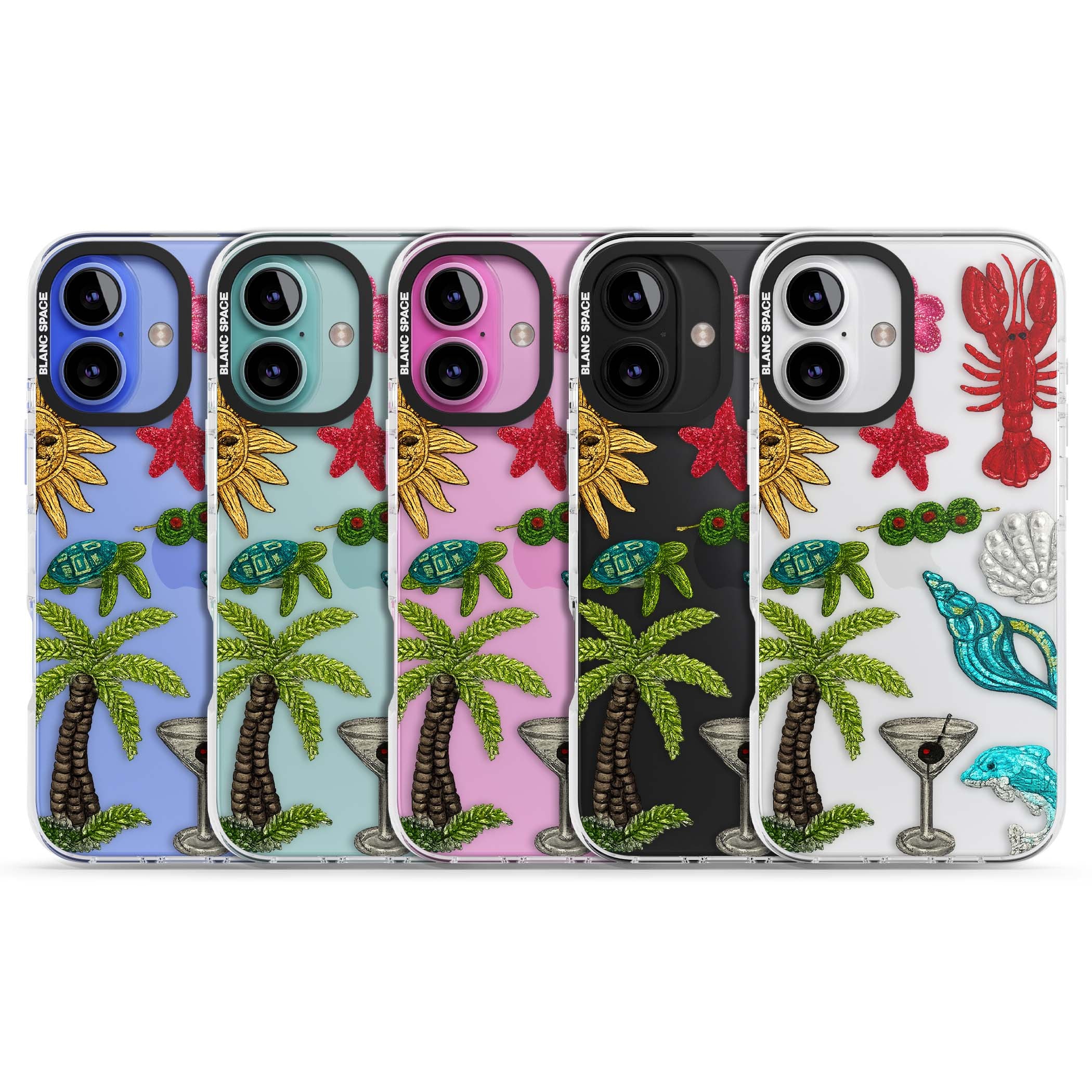 Painted Coastal Pattern coastal iPhone case | Clear Impact case for iPhone 16, iPhone 16 Plus