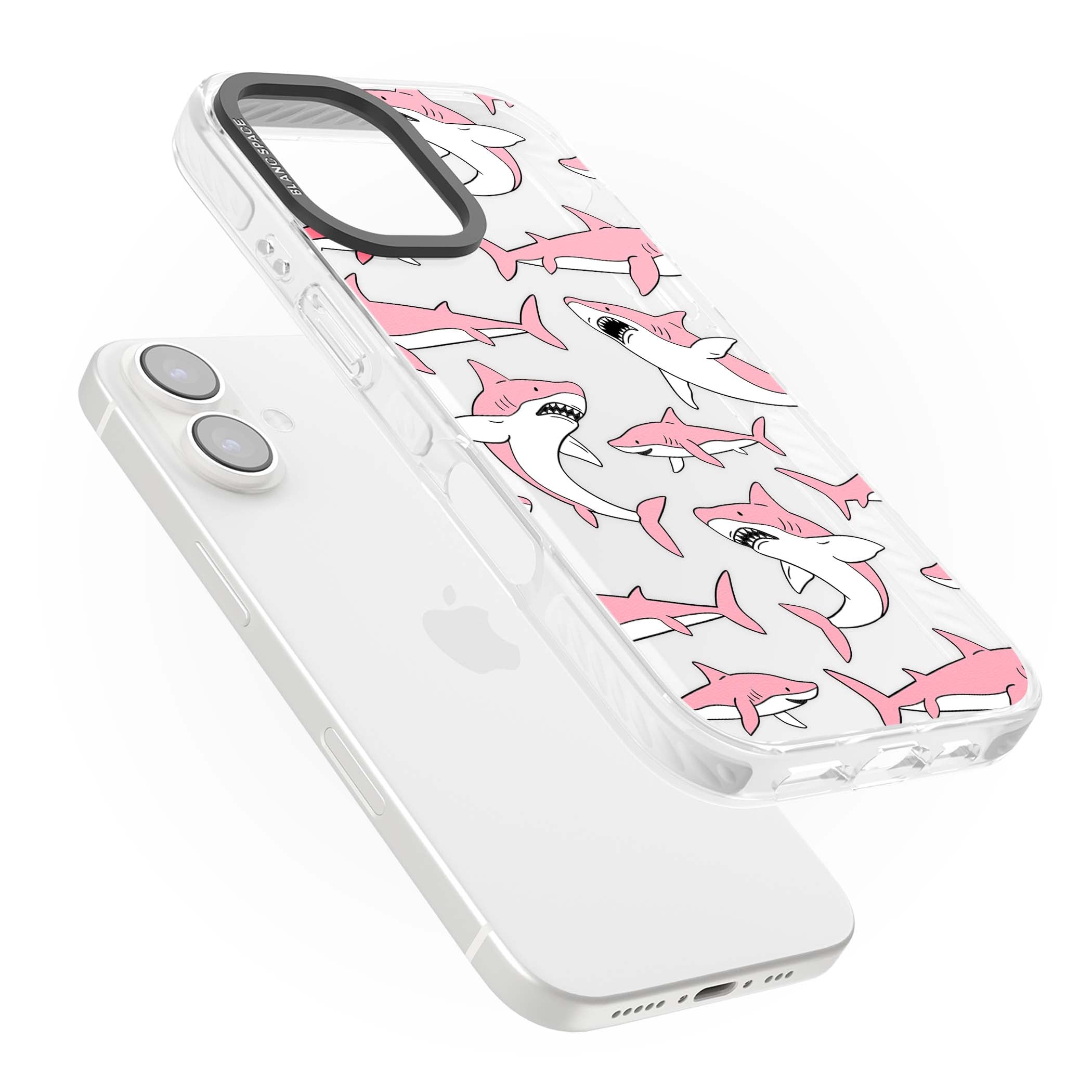 Bubblegum Sharks for her iPhone case | Clear Impact case for iPhone 16, iPhone 16 Plus