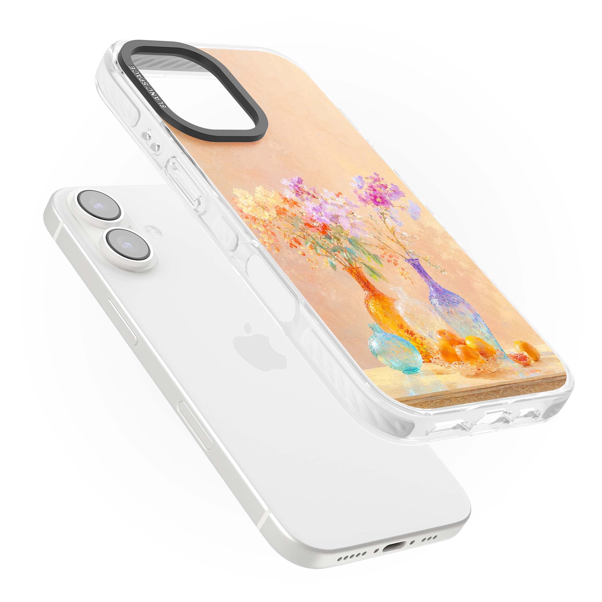 Peach Glass art iPhone case | Clear Impact case for iPhone 16, iPhone 16 Plus