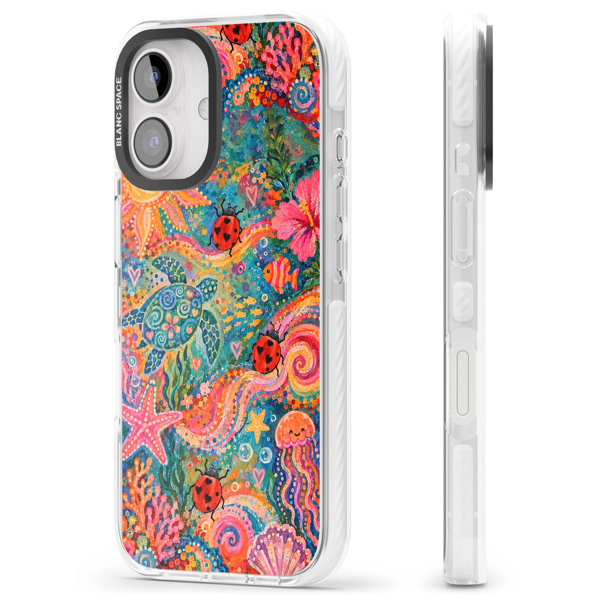 Coral Whimsy for her iPhone case | Clear Impact case for iPhone 16, iPhone 16 Plus