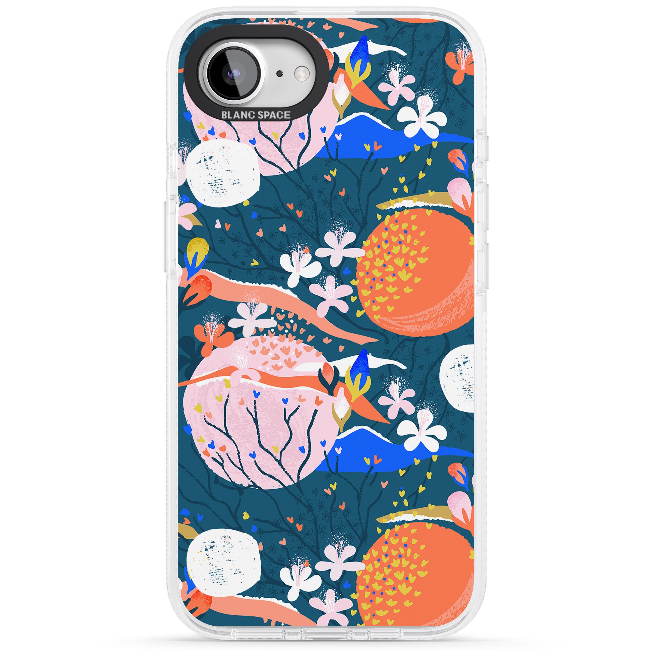 Bright Circles Abstract iPhone 16e Clear Case Impact Air - Blanc Space