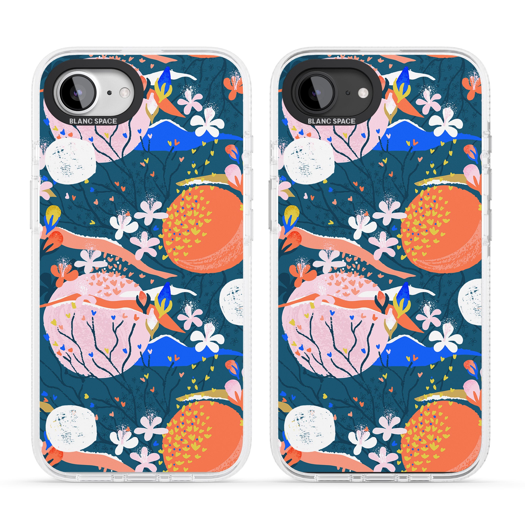 Bright Circles Abstract iPhone 16e Clear Case Impact Air - Blanc Space