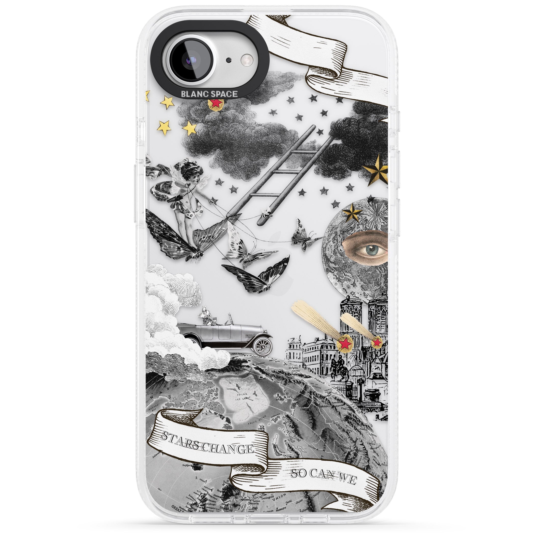 Stars Change, So Can We iPhone 16e Clear Case Impact Air - Blanc Space