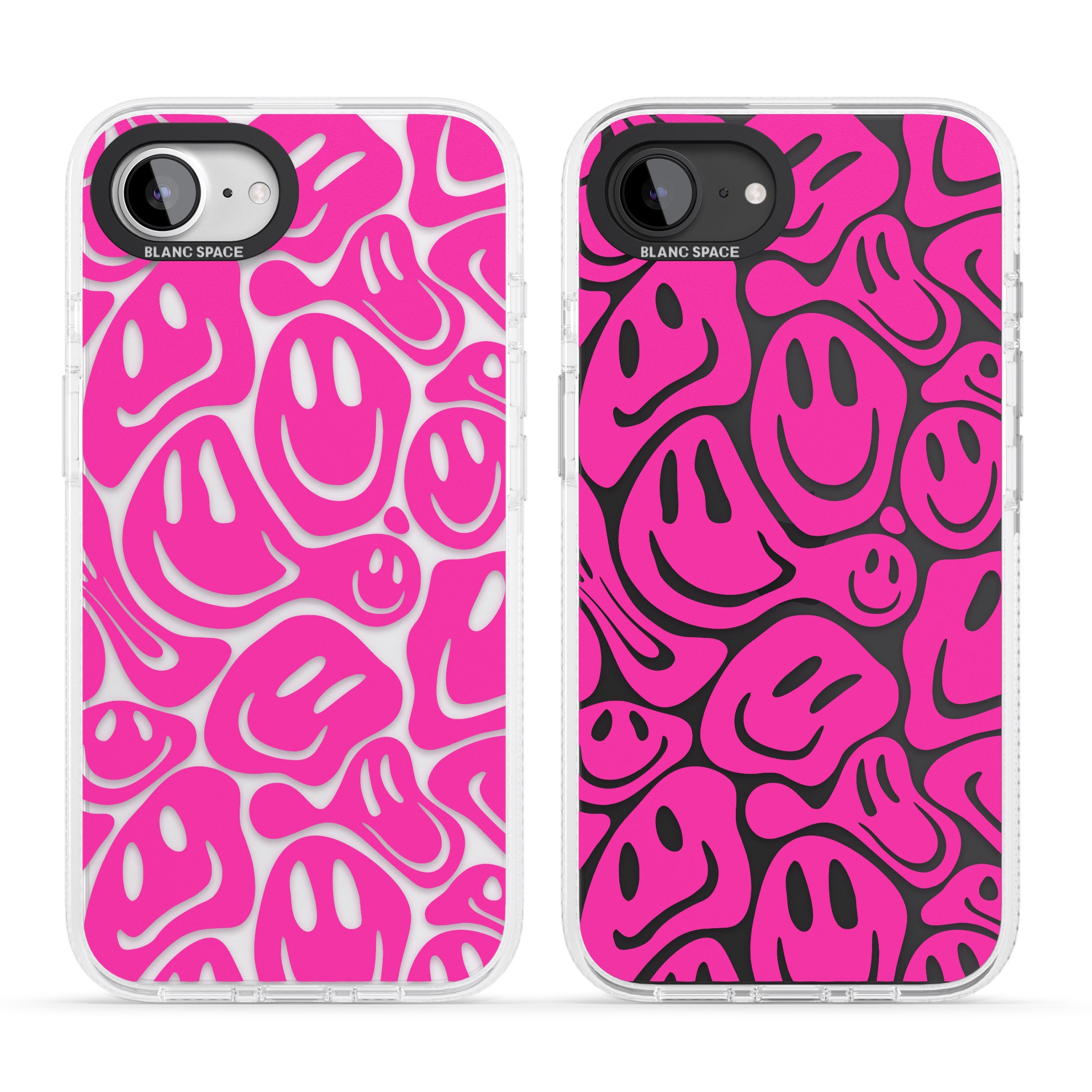 Pink Acid Faces iPhone 16e Clear Case Impact Air - Blanc Space