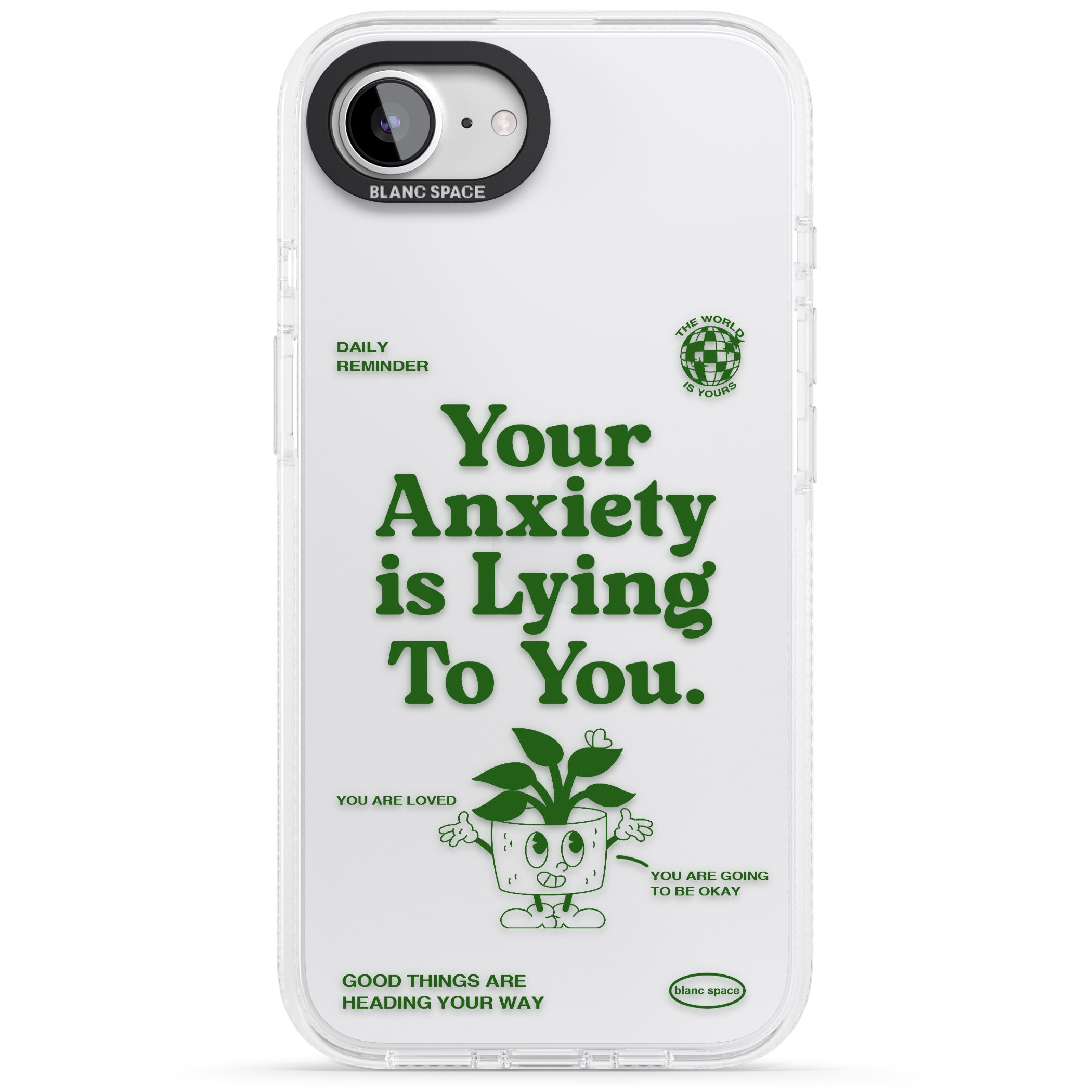 Your Anxiety Is Lying To You iPhone 16e Clear Case Impact Air - Blanc Space