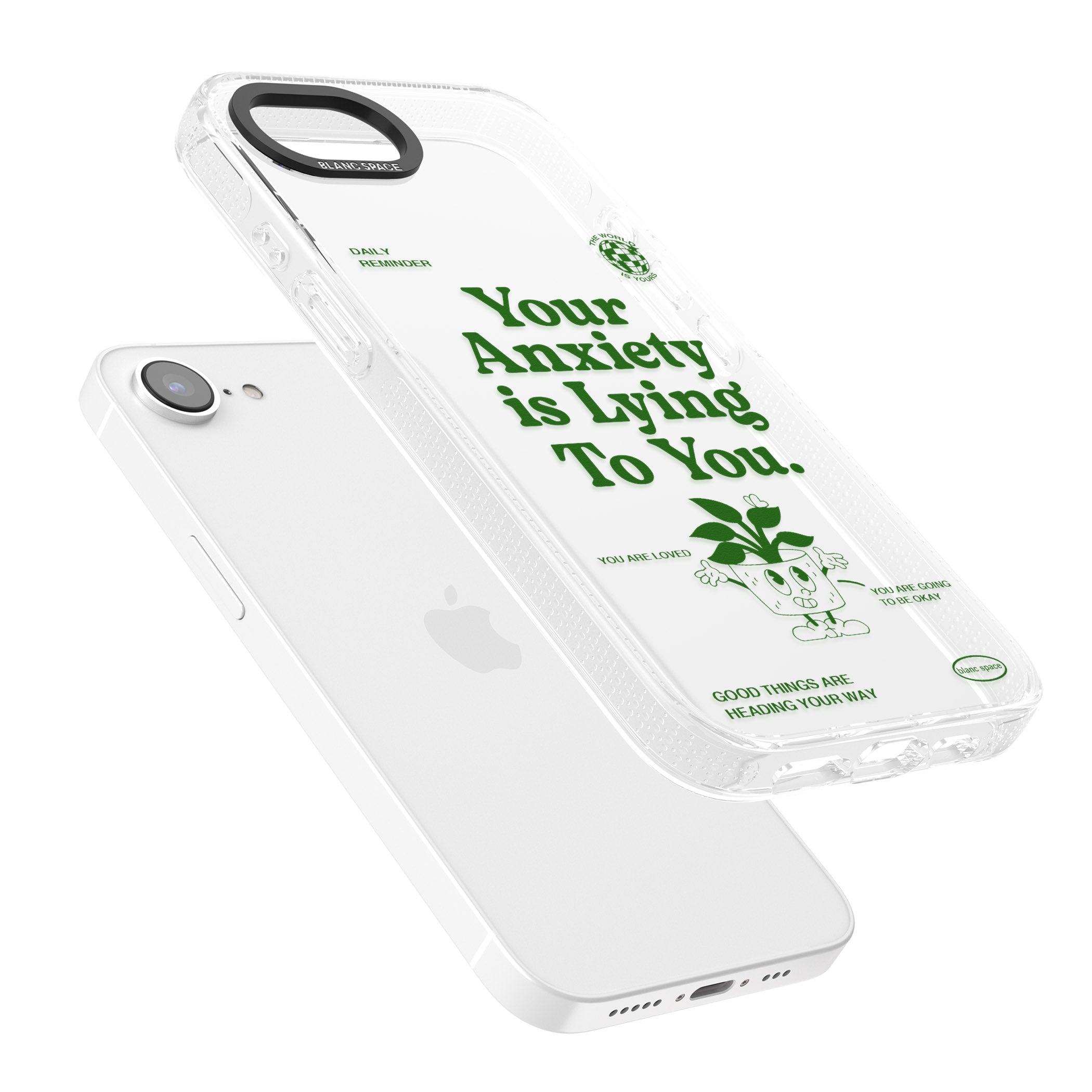 Your Anxiety Is Lying To You iPhone 16e Clear Case Impact Air - Blanc Space