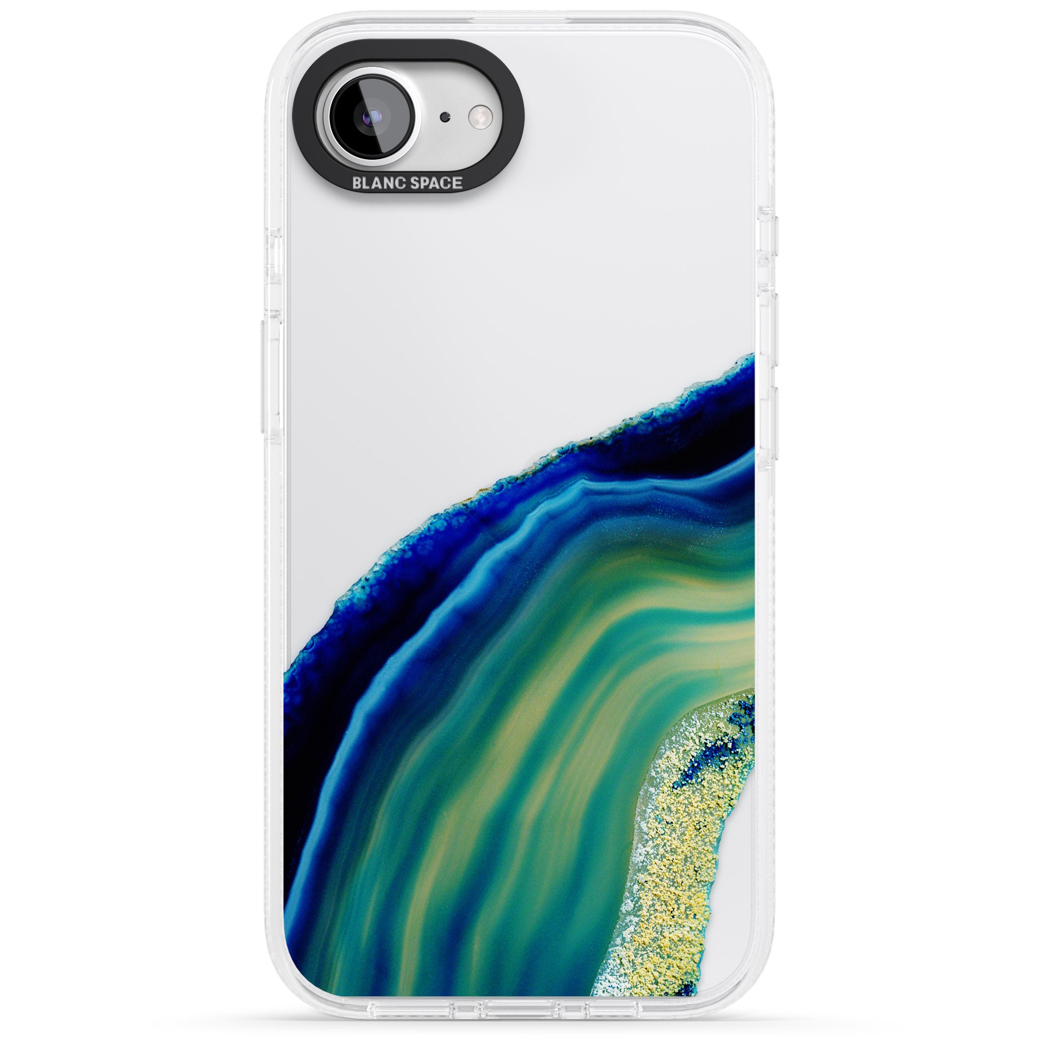 Green & Blue Gemstone Crystal iPhone 16e Clear Case Impact Air - Blanc Space