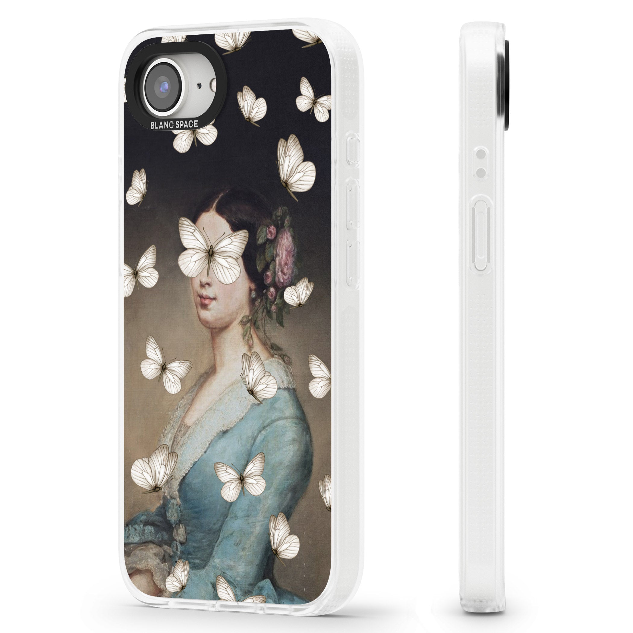 BUTTERFLY BEAUTY iPhone 16e Clear Case Impact Air - Blanc Space