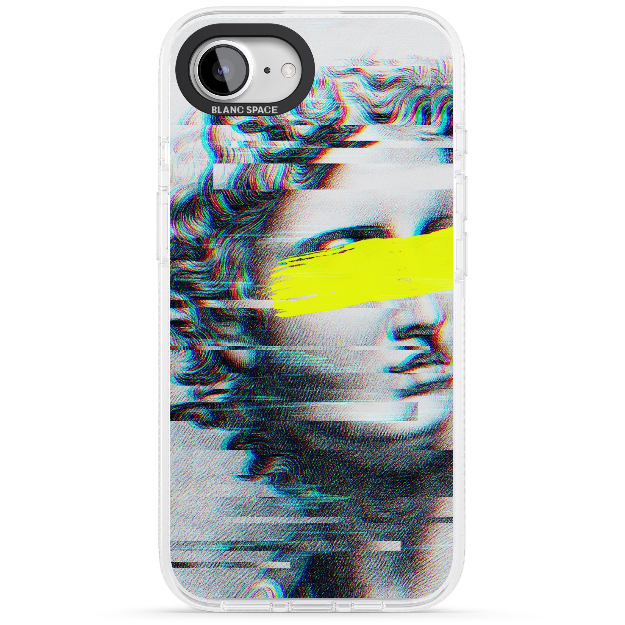GLITCHED FRAGMENT iPhone 16e Clear Case Impact Air - Blanc Space