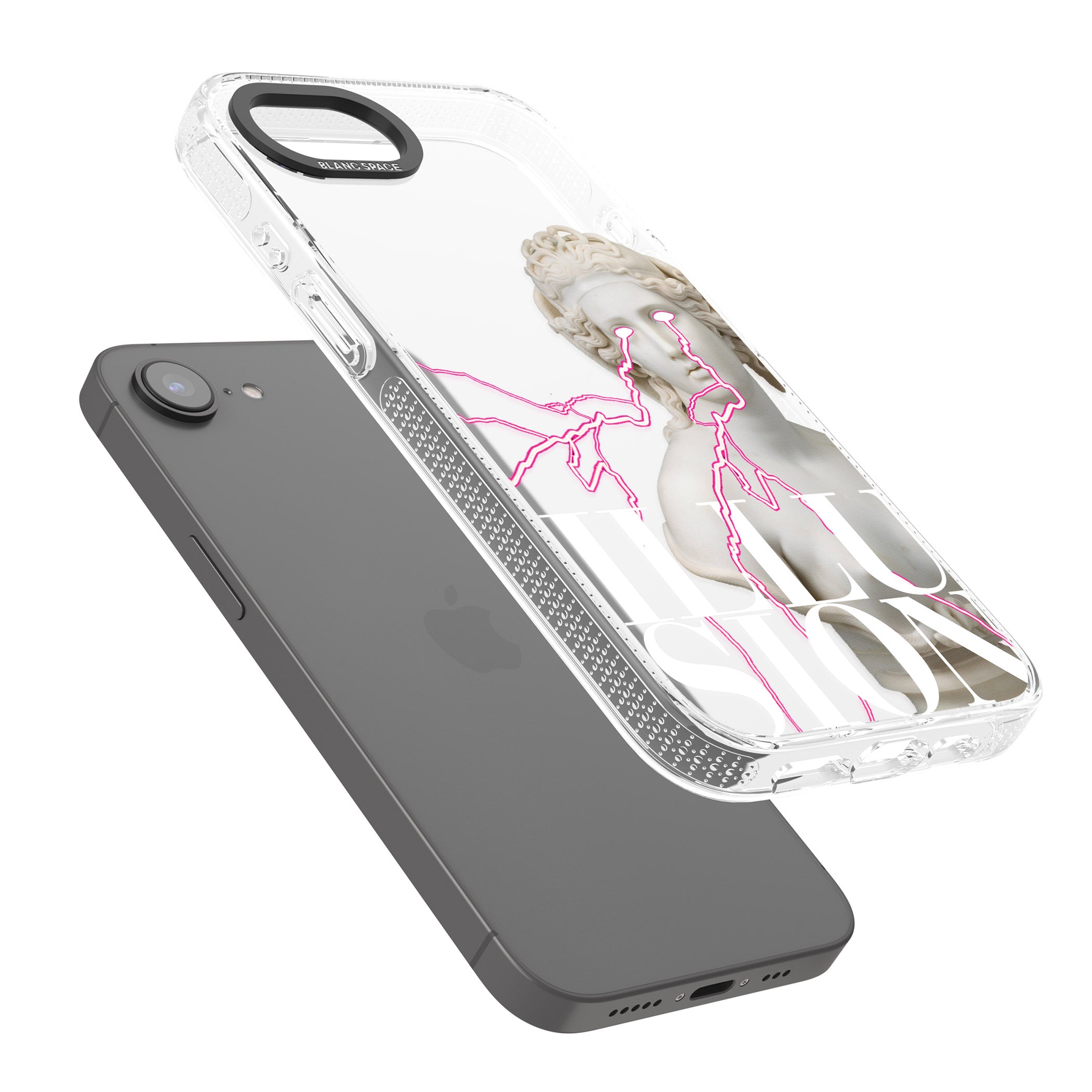ILLUSION iPhone 16e Clear Case Impact Air - Blanc Space