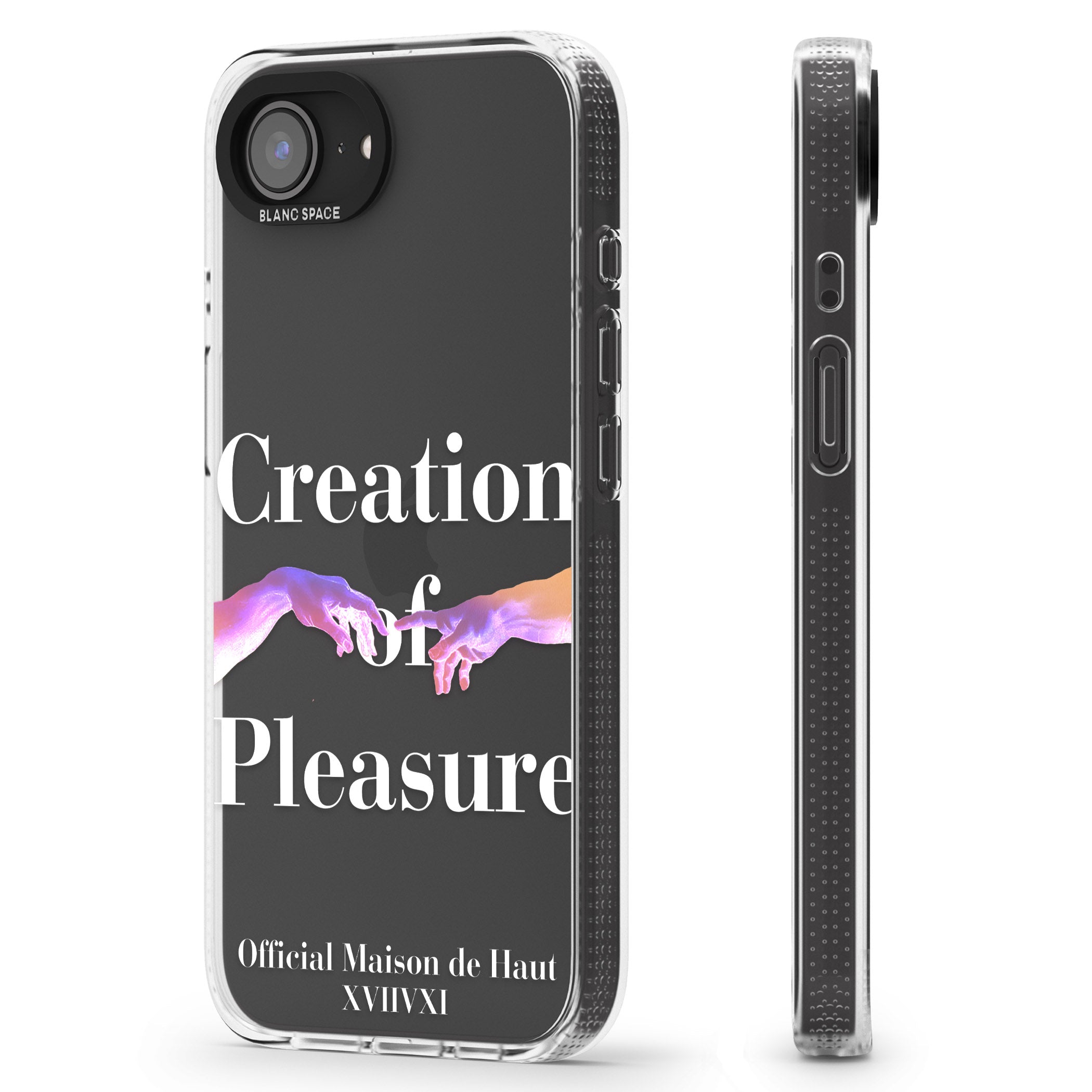 Creation of Pleasure iPhone 16e Clear Case Impact Air - Blanc Space