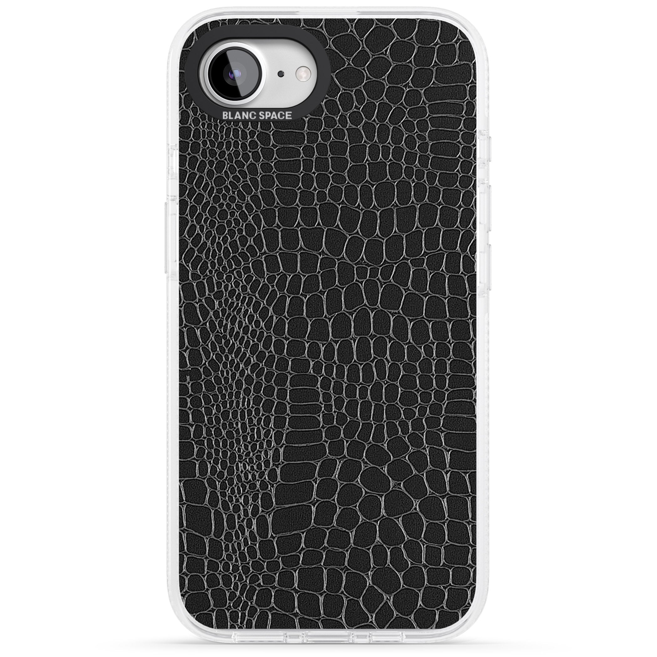 Black Snakeskin iPhone 16e Clear Case Impact Air - Blanc Space